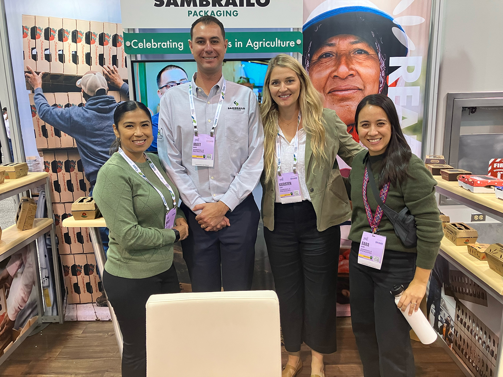 Mary Fregoso, Matt Manfre, Kiersten Clontz and Sara Lozano of Sambrailo Packaging. 