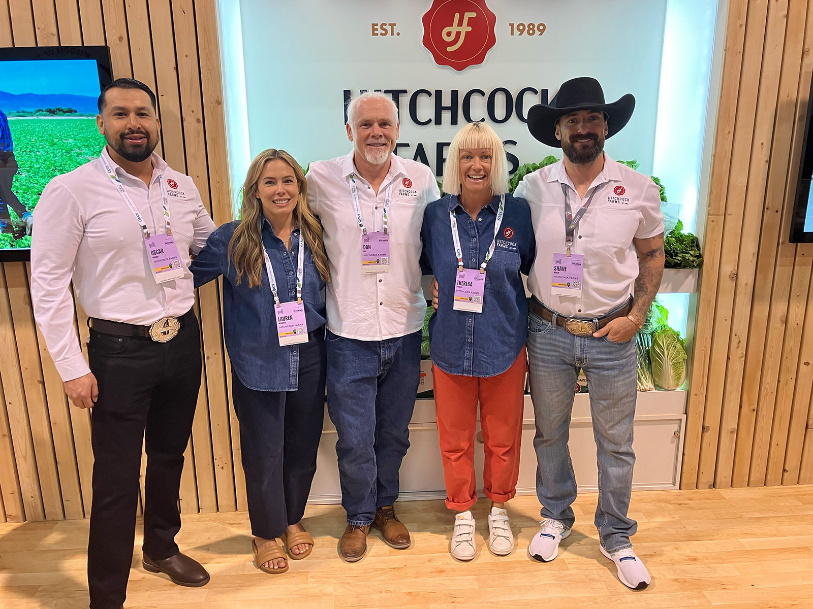 Oscar Miranda, Lauren Hitchcock, Dan Holt, Theresa Spencer and Shane Moreno of Hitchcock Farms. 