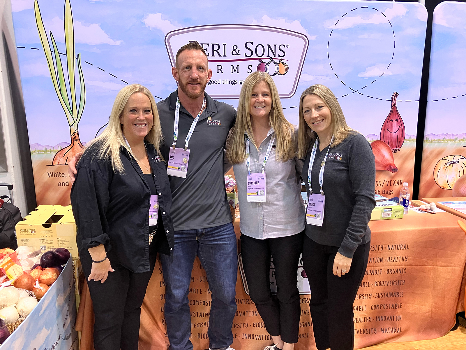 Denise Fischer, Joe Bowers, Monique Blajos and Mindy VanVleck of Peri & Sons Farms. 