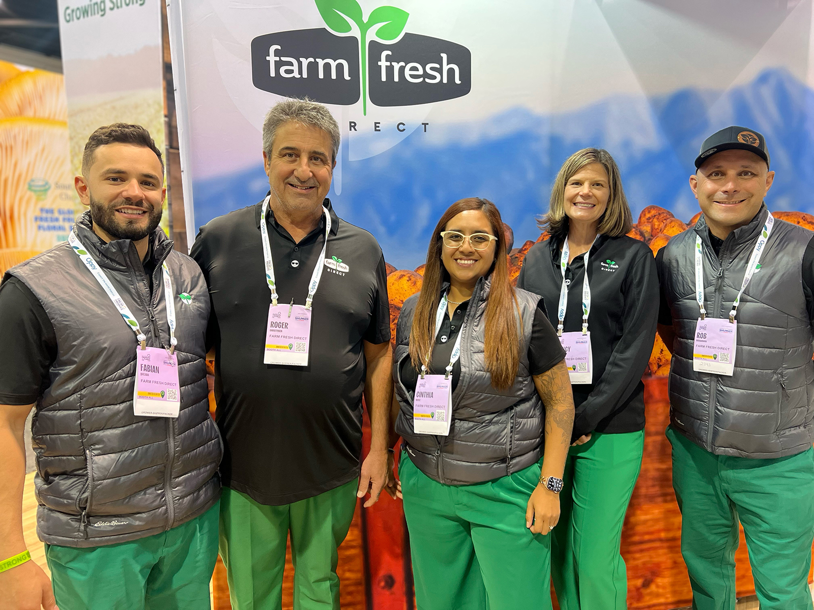 At the Farm Fresh Direct booth were Fabian Quezada, Roger Christensen, Cinthia Nievez, Nancy Meraz and Rob Richardson.