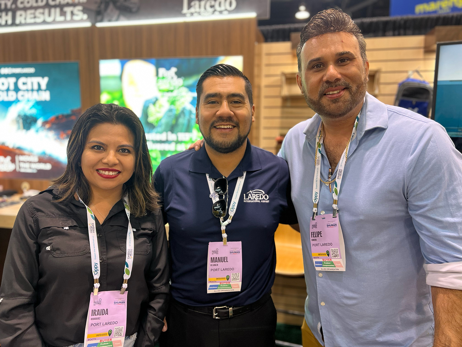 Iraida Rodriguez, Manuel De Luna Jr. and Felipe Romero of Port Laredo.