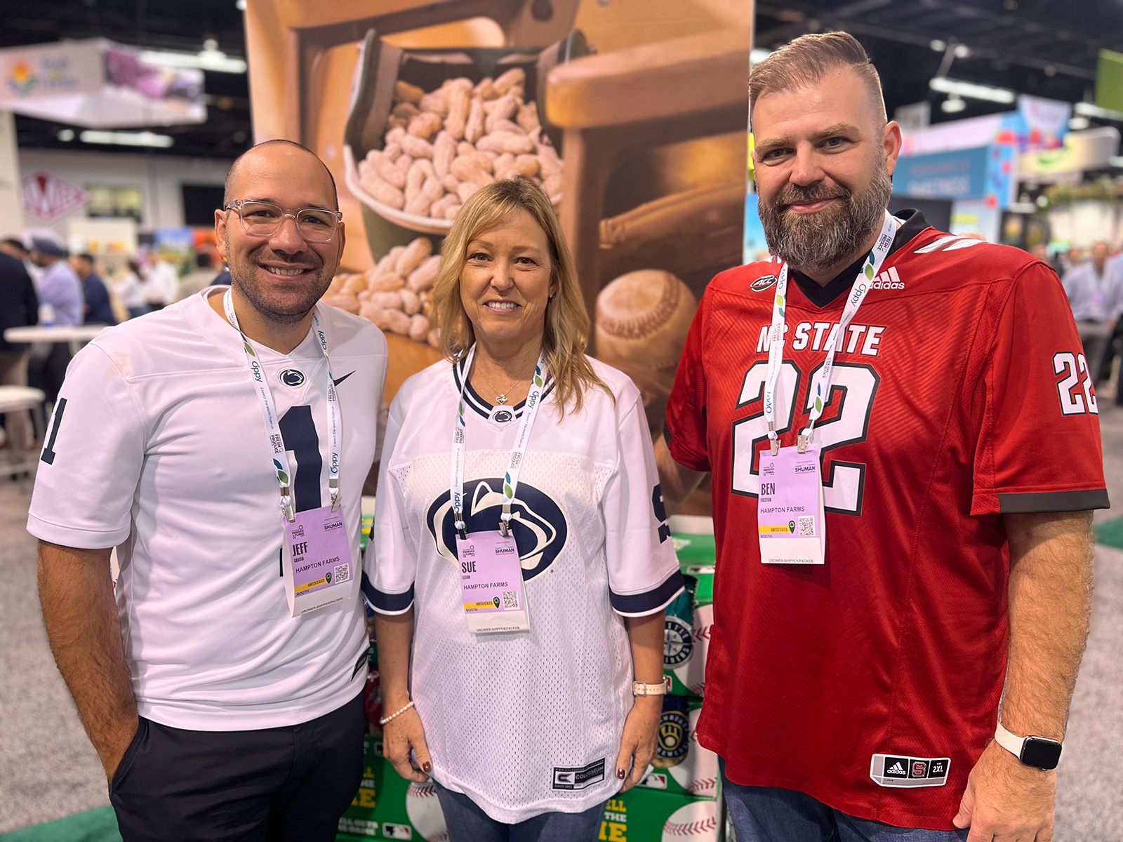At the Hampton Farms booth were Jeff Garcia, Sue Elton and Ben Fueston.