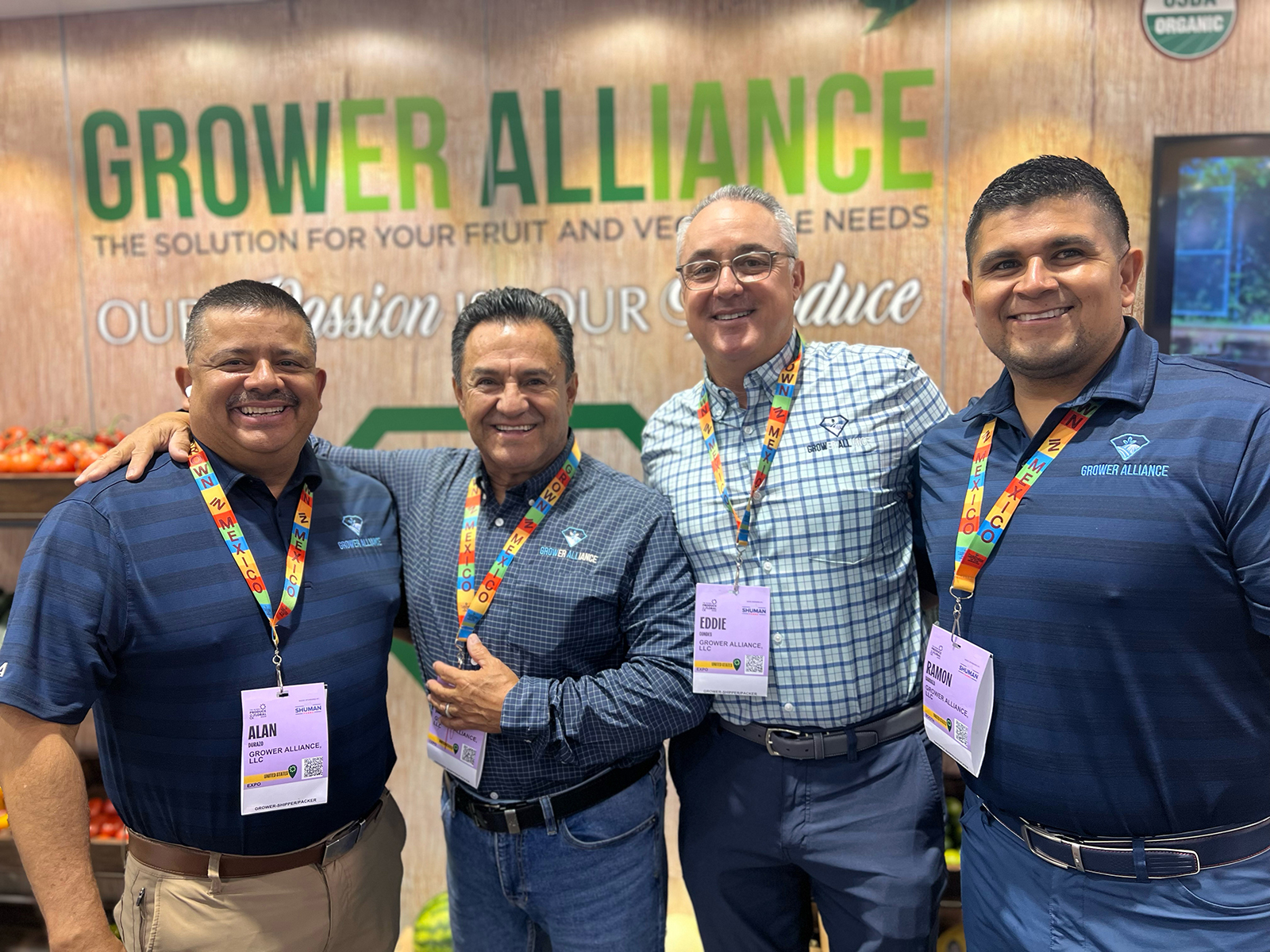 At the Grower Alliance booth were Alan Durazo, Jorge Quintero Sr., Eddie Condes and Ramon Barraza.