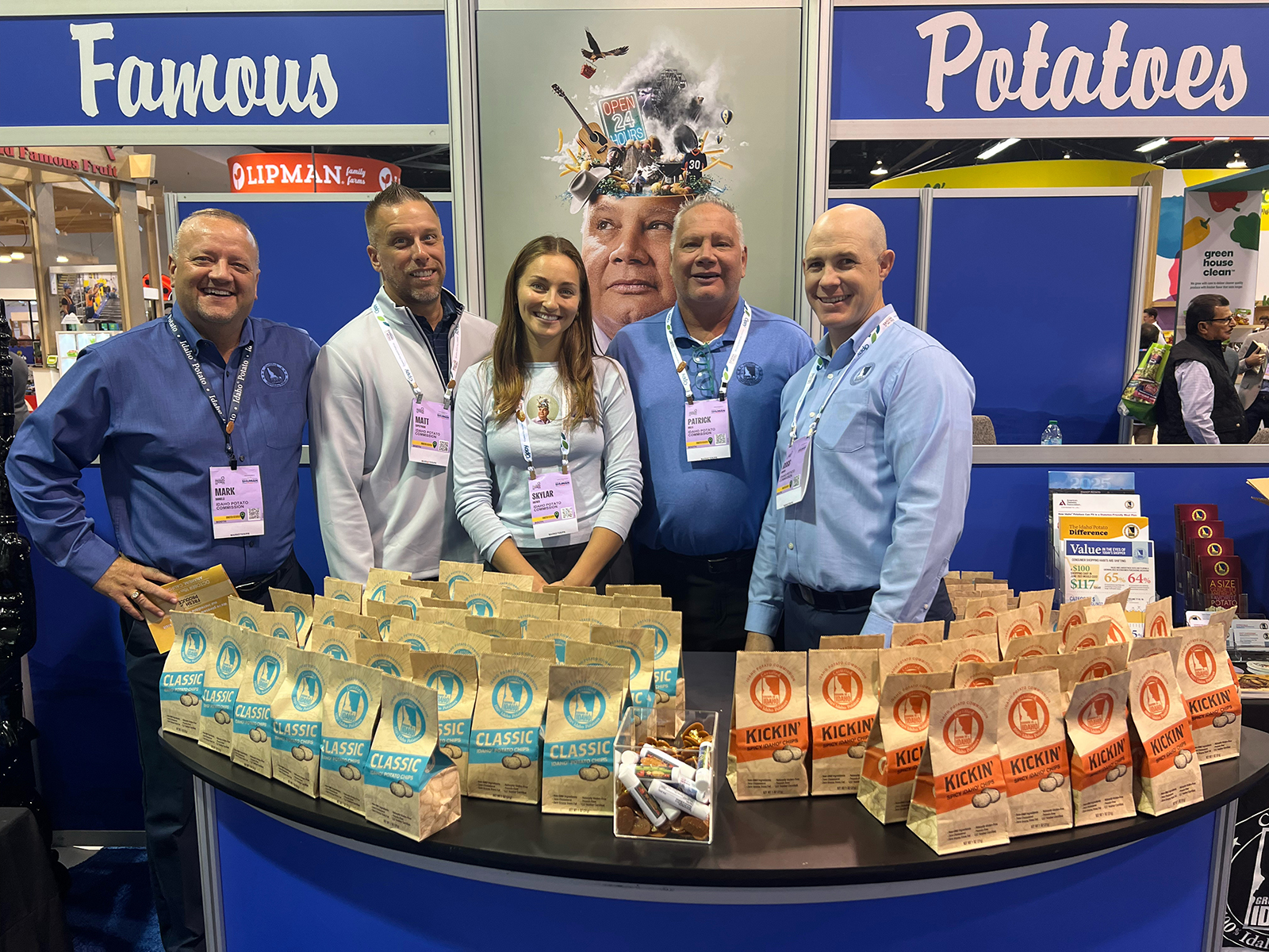 At the Idaho Potato Commission booth were Matt Daniels, Matt Zapczynski, Skylar Hafner, Patrick Mills and Ross Johnson.