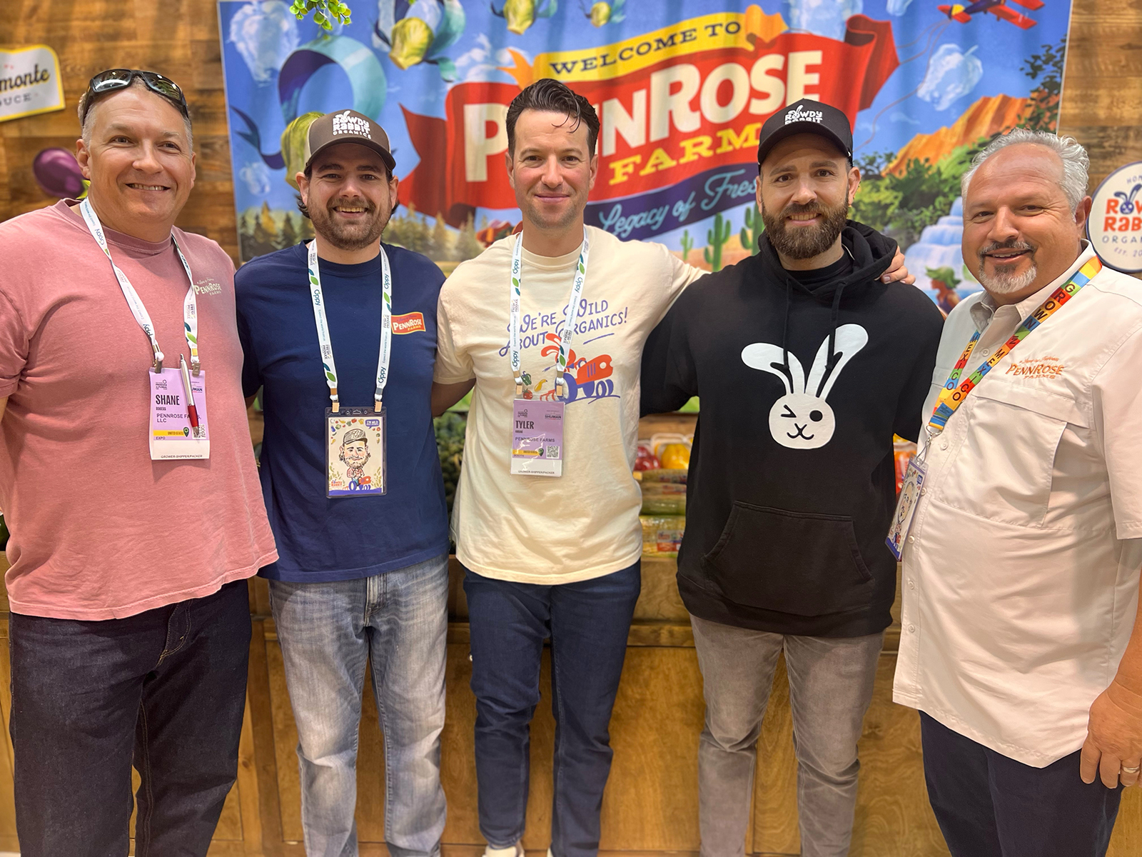 At the PennRose Farms booth were Shane Rogers, Kevin Jones, Tyler Hiriak, Devin Vaishville and Chris Ciruli.