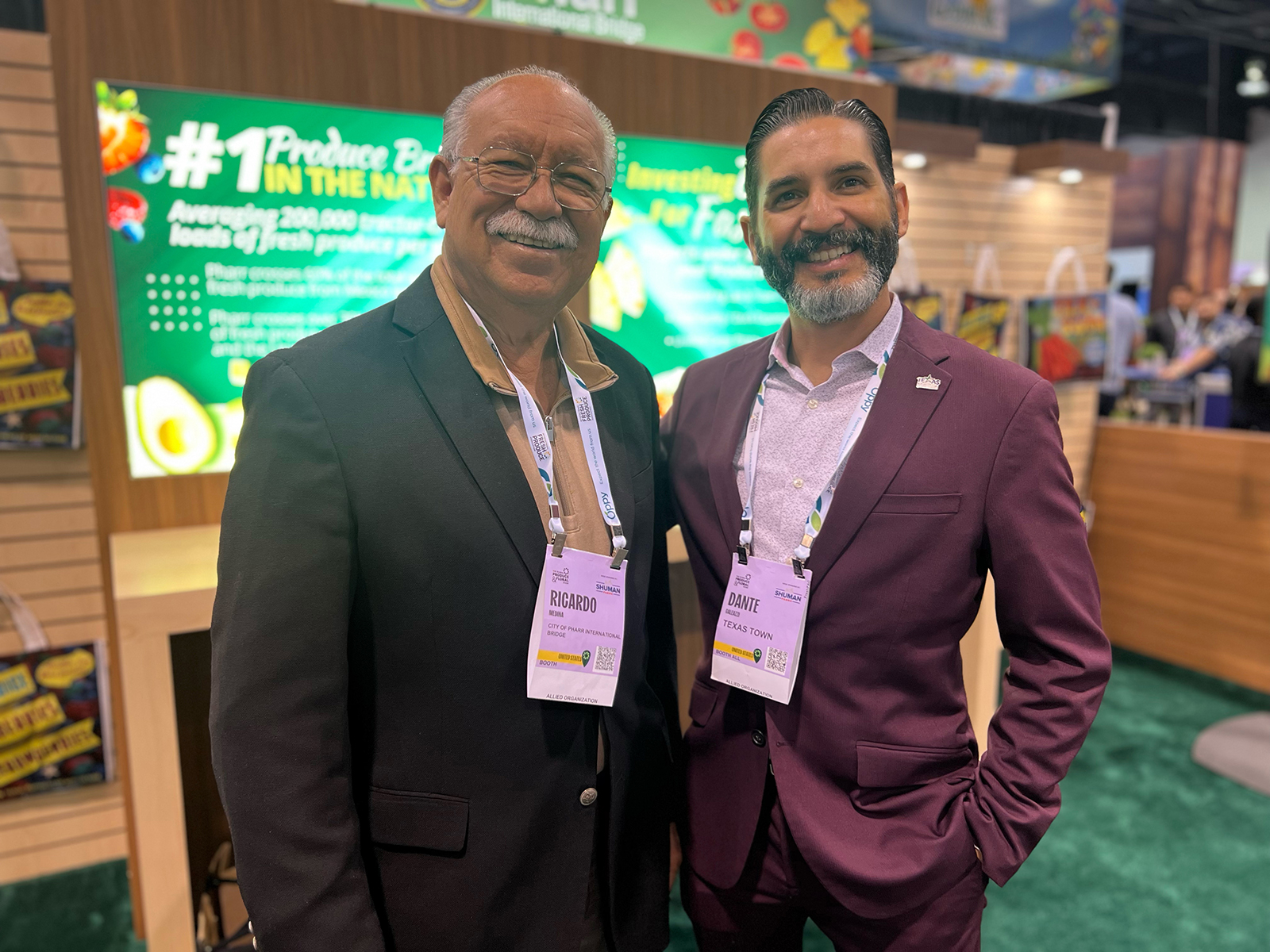 At the Pharr International Bridge booth were Ricardo Medina and TIPA President Dante Galeazzi.