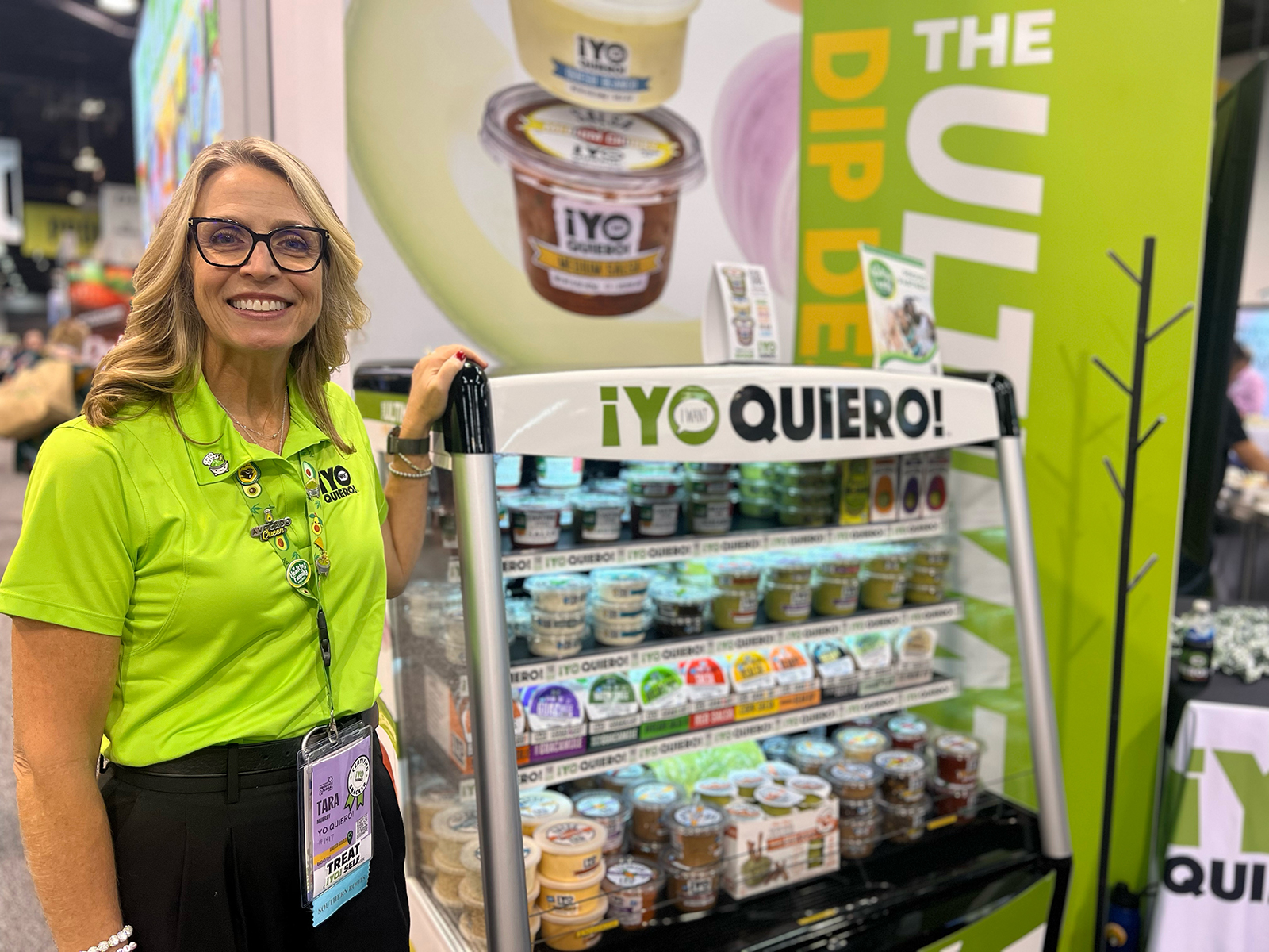 Tara Murray promoted a full line of healthy dips at the Yo Quiero! booth.
