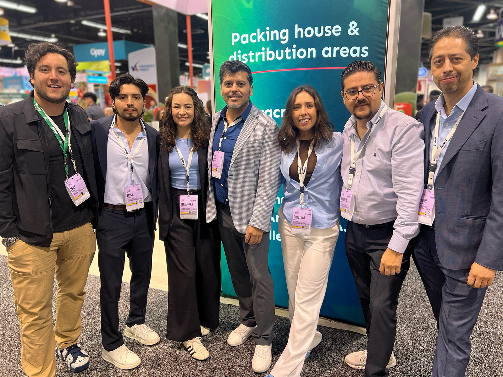 Promoting EV Produce at the IFPA Global Show were Antonio Gordillo, Erick Carranza, Alejandra Lopez, Erick Vera, Cristina Neve, Miguel Nuñez and Daniel Arreguin.