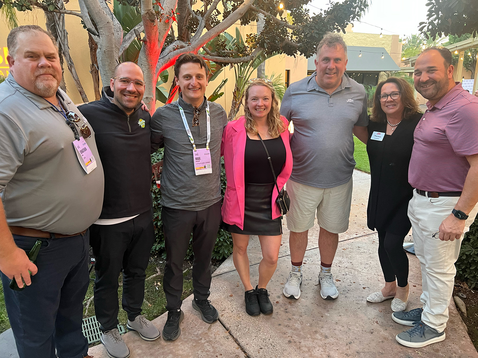 Jonathan Davis of JOH, Jeff Garcia of Hampton Farms, Max Pozzessere of Little Leaf Farms, Jaxs Keenan of JOH, Erik Brown of JOH, Theresa Lowden of JOH and Chuck Sardo of Generous Brands.