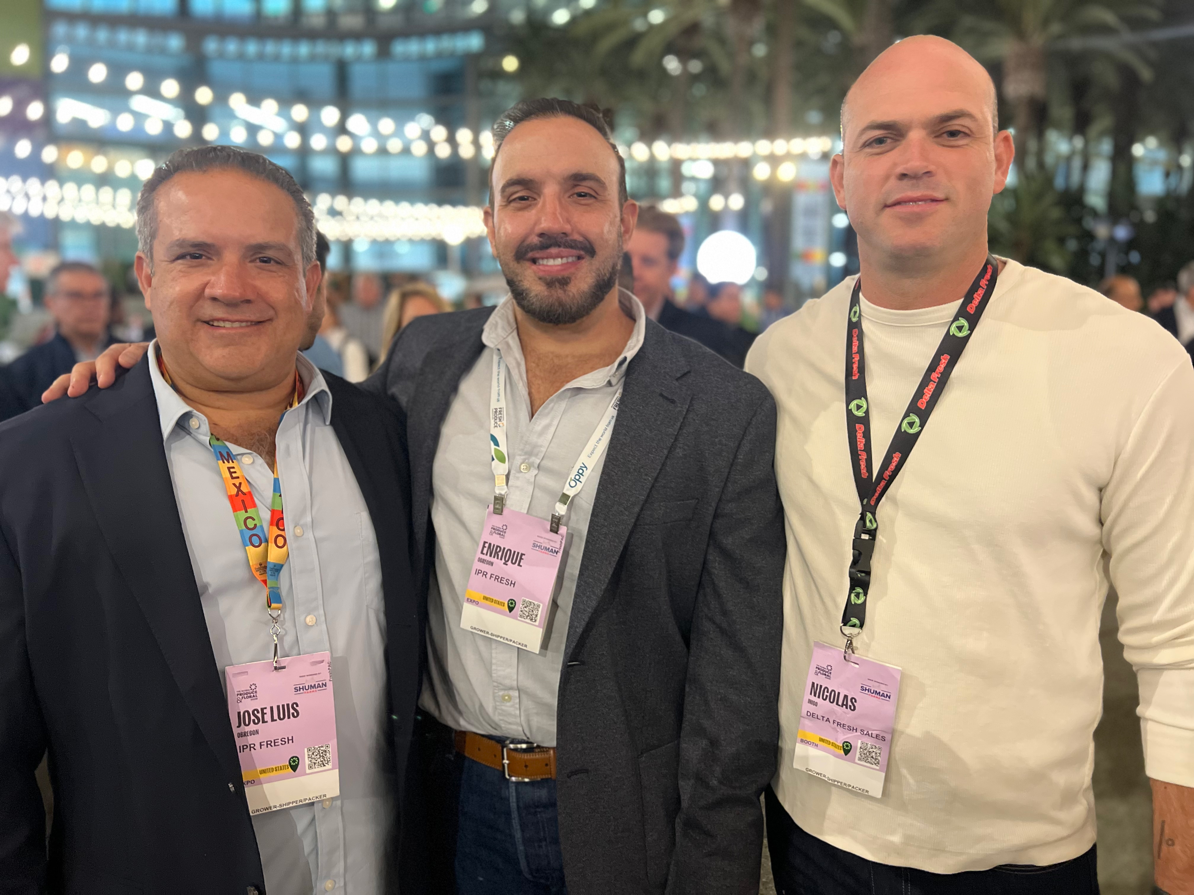 Jose Luis Obregon and Enrique Obregon of IPR Fresh with Nicolas Inigo of Delta Fresh Sales.