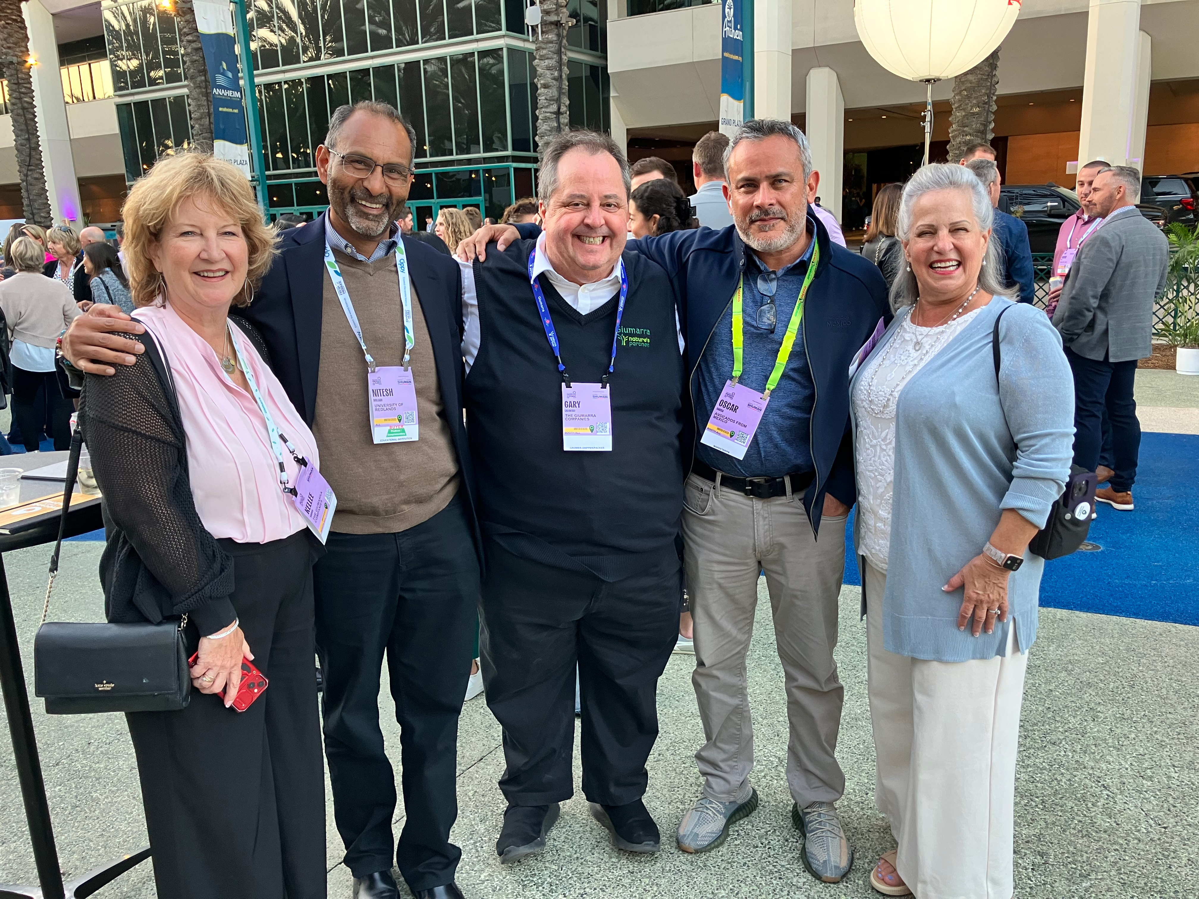 Kellee Harris of The Giumarra Cos., Nitesh Dullabh of University of Redlands, Gary Caloroso of Giumarra, Oscar Garcia of Avocados From Mexico and Maggie Bezart Hall of Mags International. 
