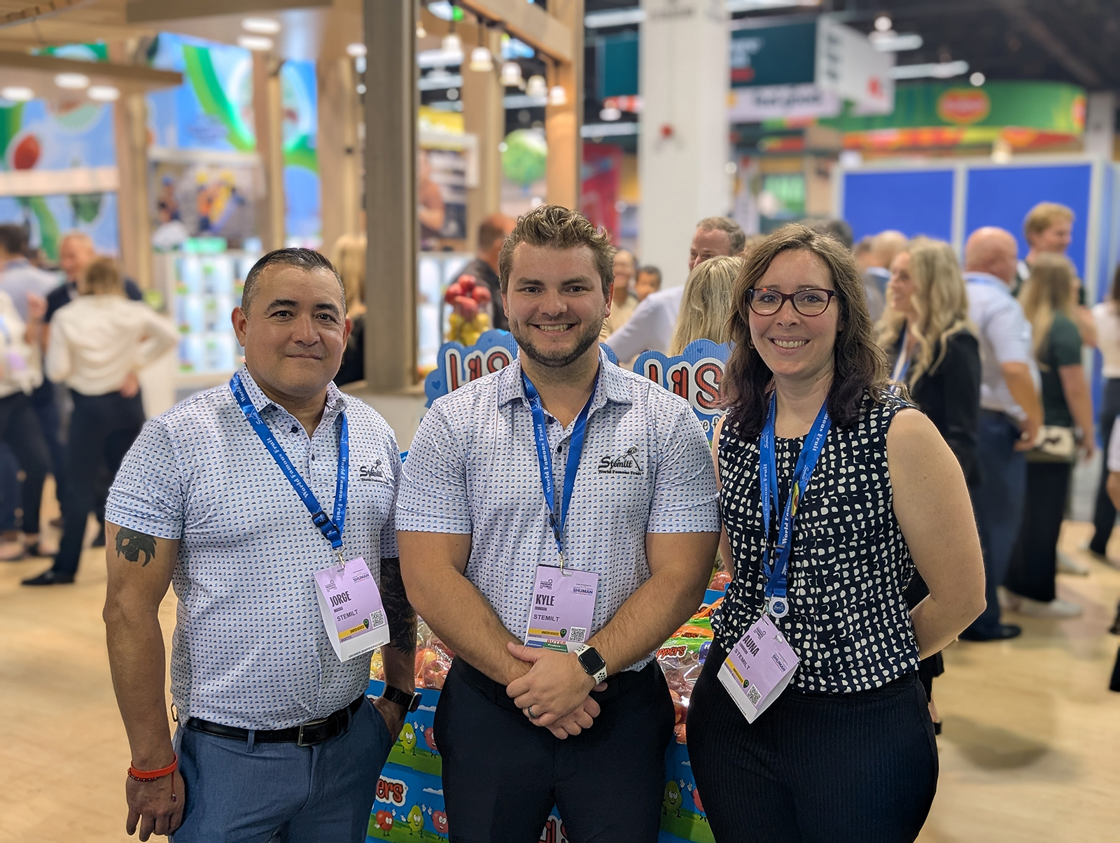 Jorge Macias, Kyle Johnson and Auna Lundberg of Stemilt.