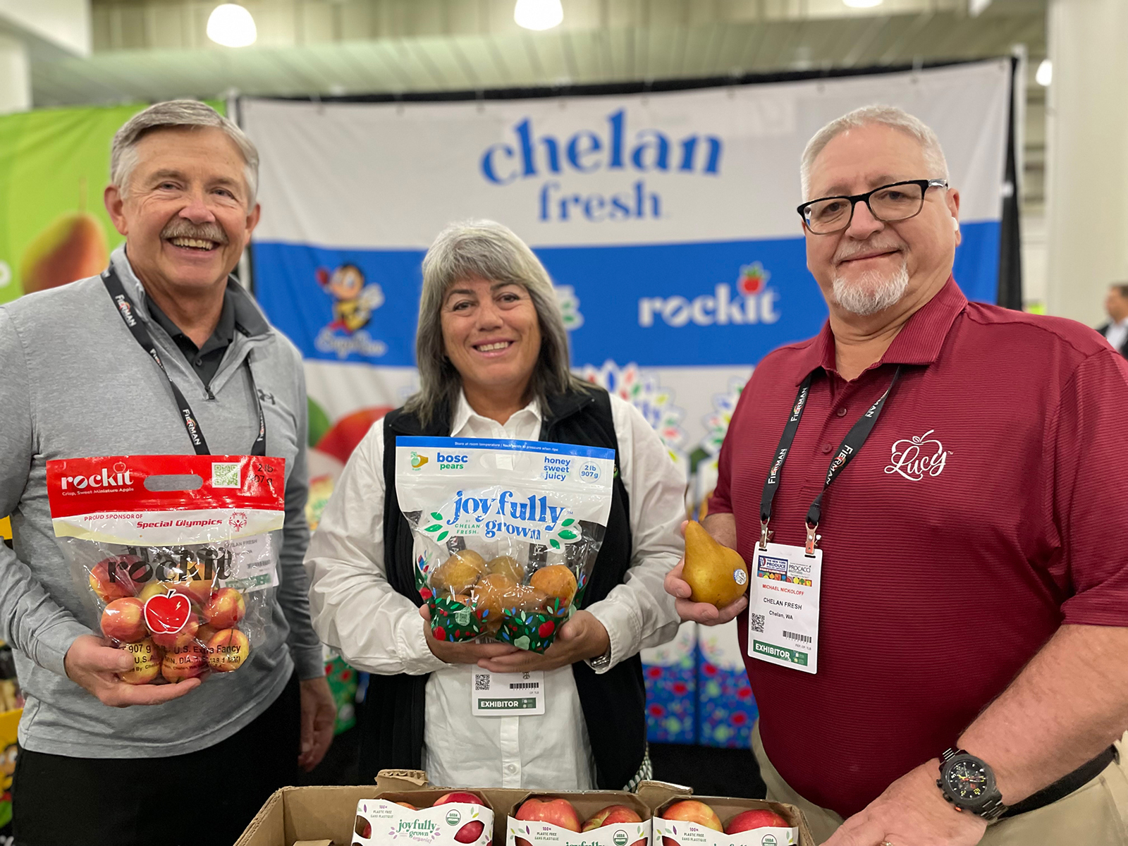 Jay Dyer, Denise Hinkley and Michael Nickoloff of Chelan Fresh.