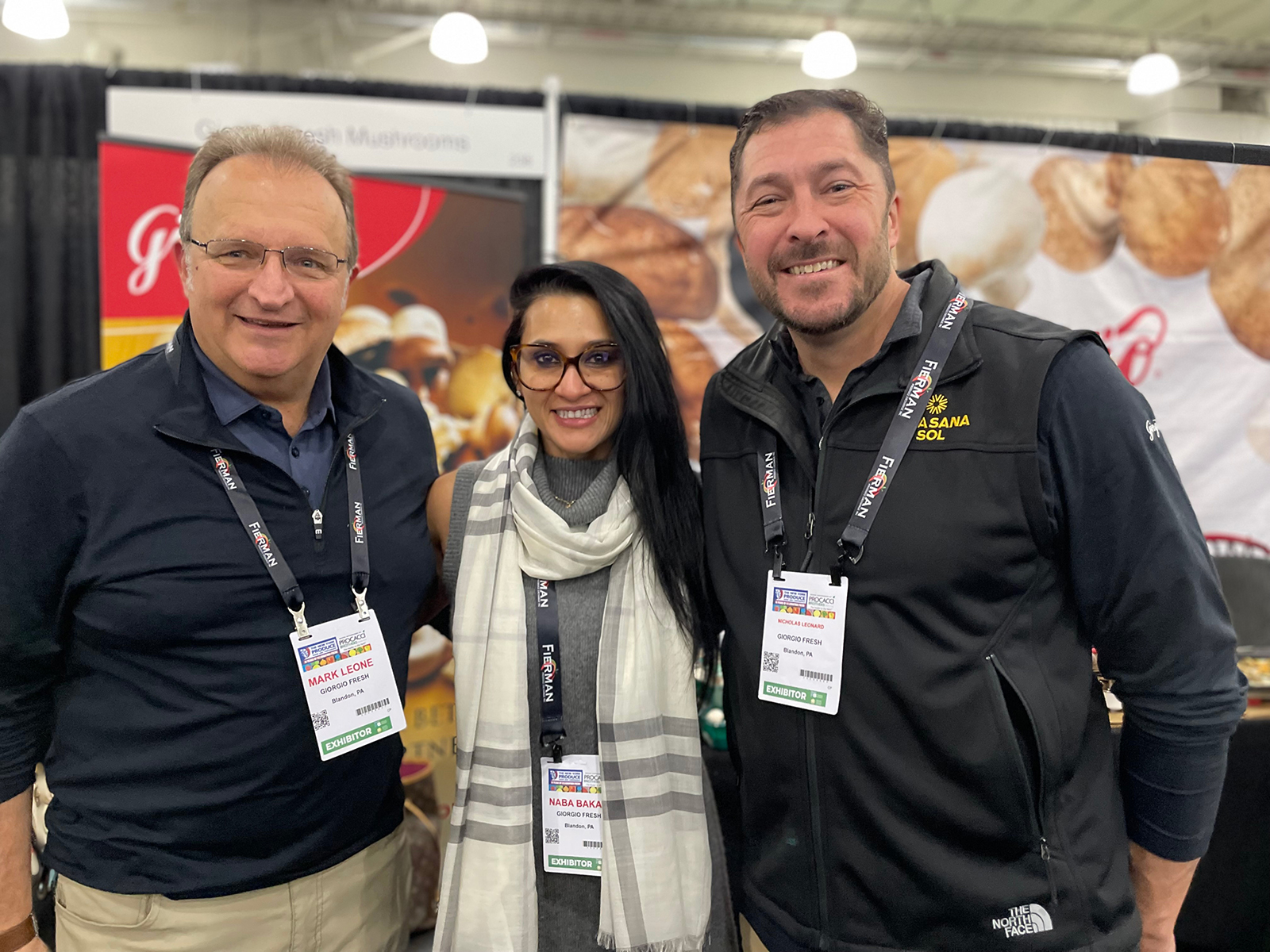 Naba Bakar of GoldenSun Insights flanked by Mark Leone and Nicholas Leonard of Giorgio Fresh.