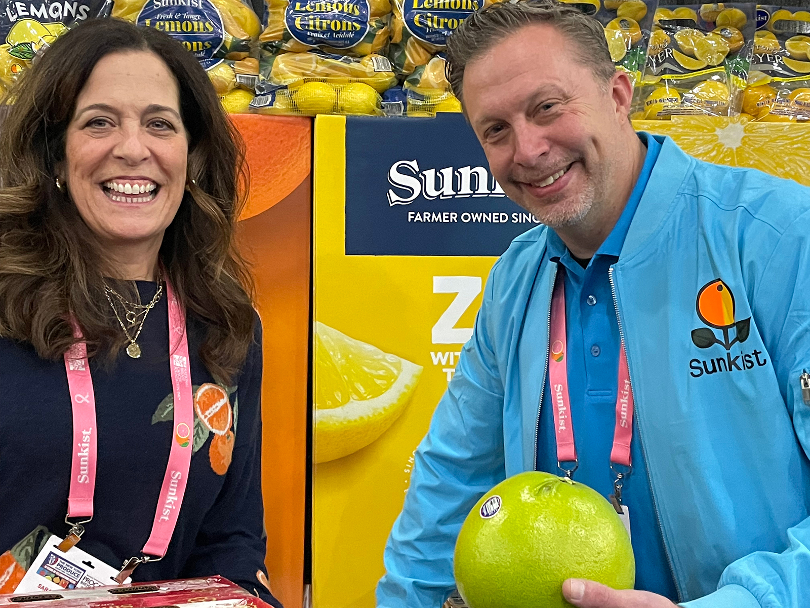 Sarah Matejowsky and Travis Boyle of Sunkist Growers. 