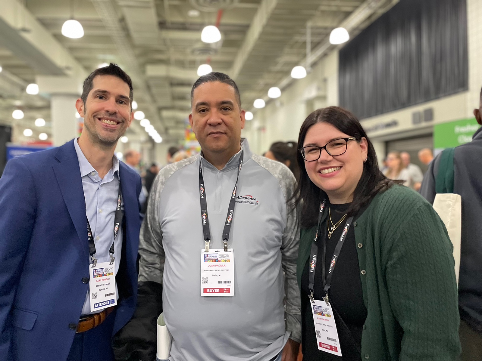 Gary Roselli of Affinity Sales with Josh Padilla and Alexa Conciartori of Allegiance Retail Services.