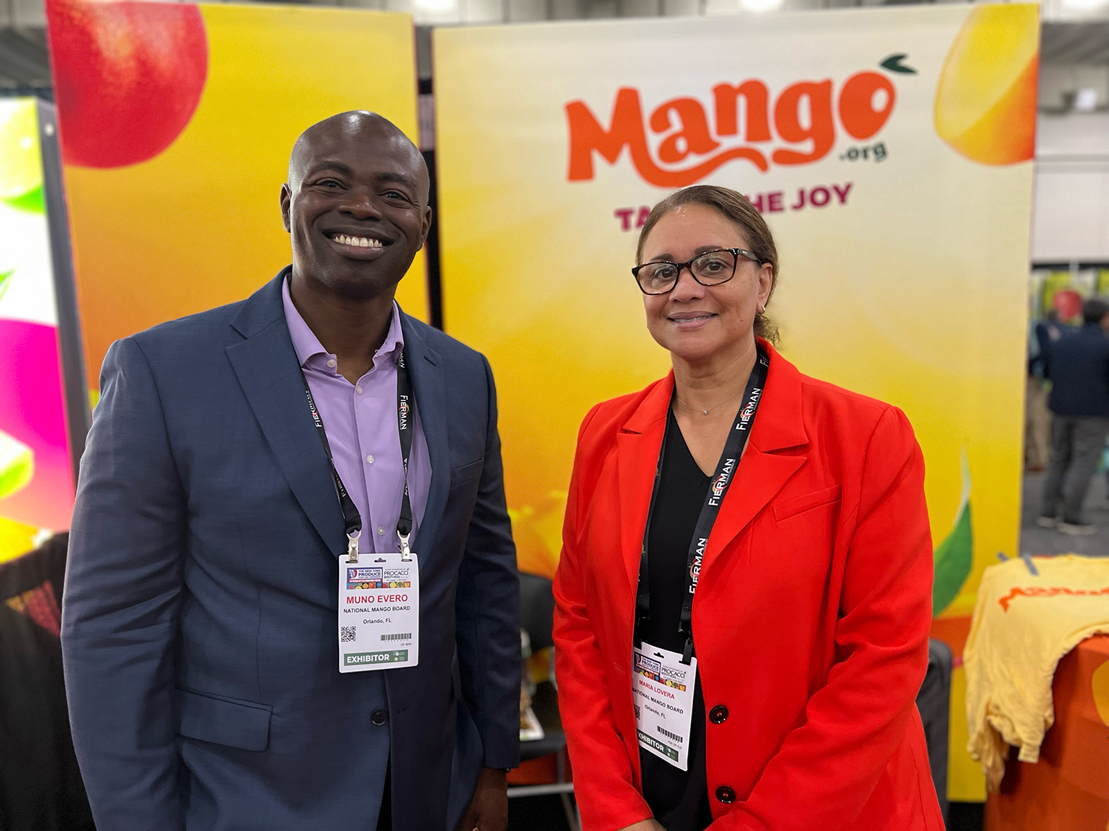 At the National Mango Board booth were Muno Evero and Maria Lovera.