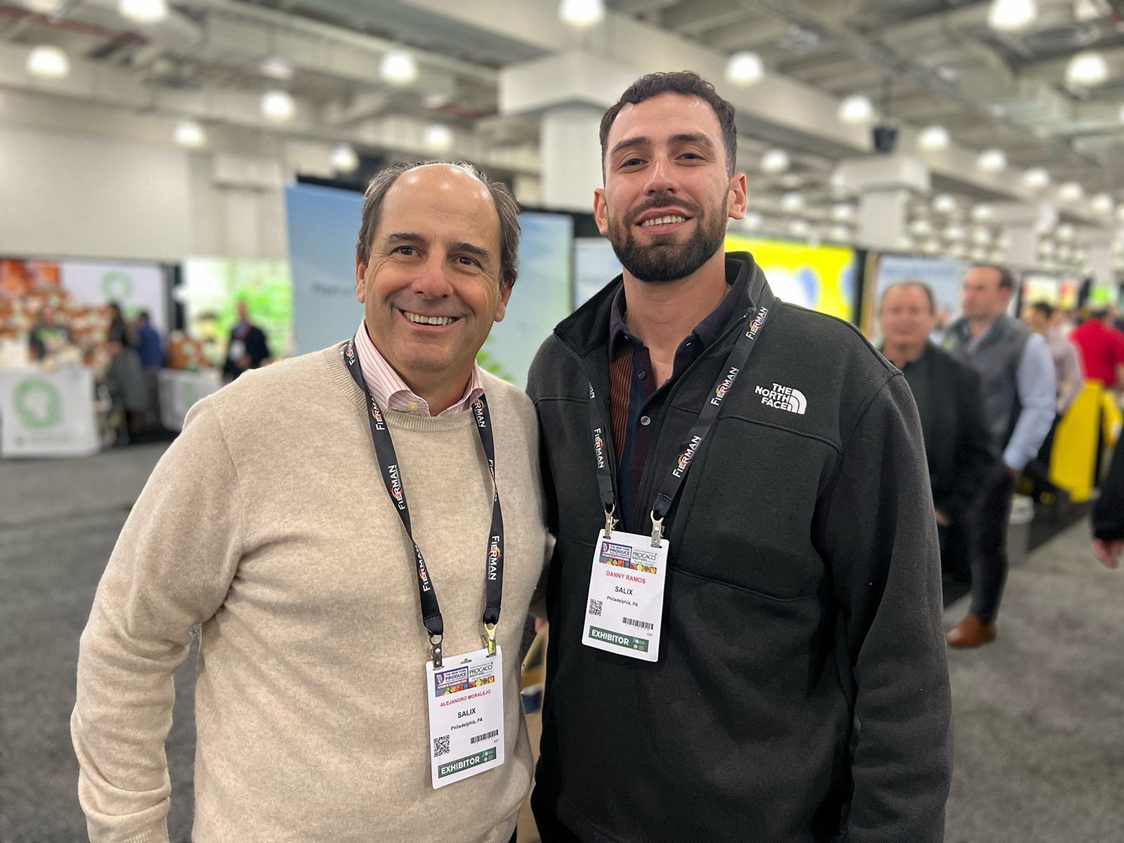 Walking the floor at the New York Produce Show were Alejandro Moralejo and Danny Ramos of Salix Fruits.