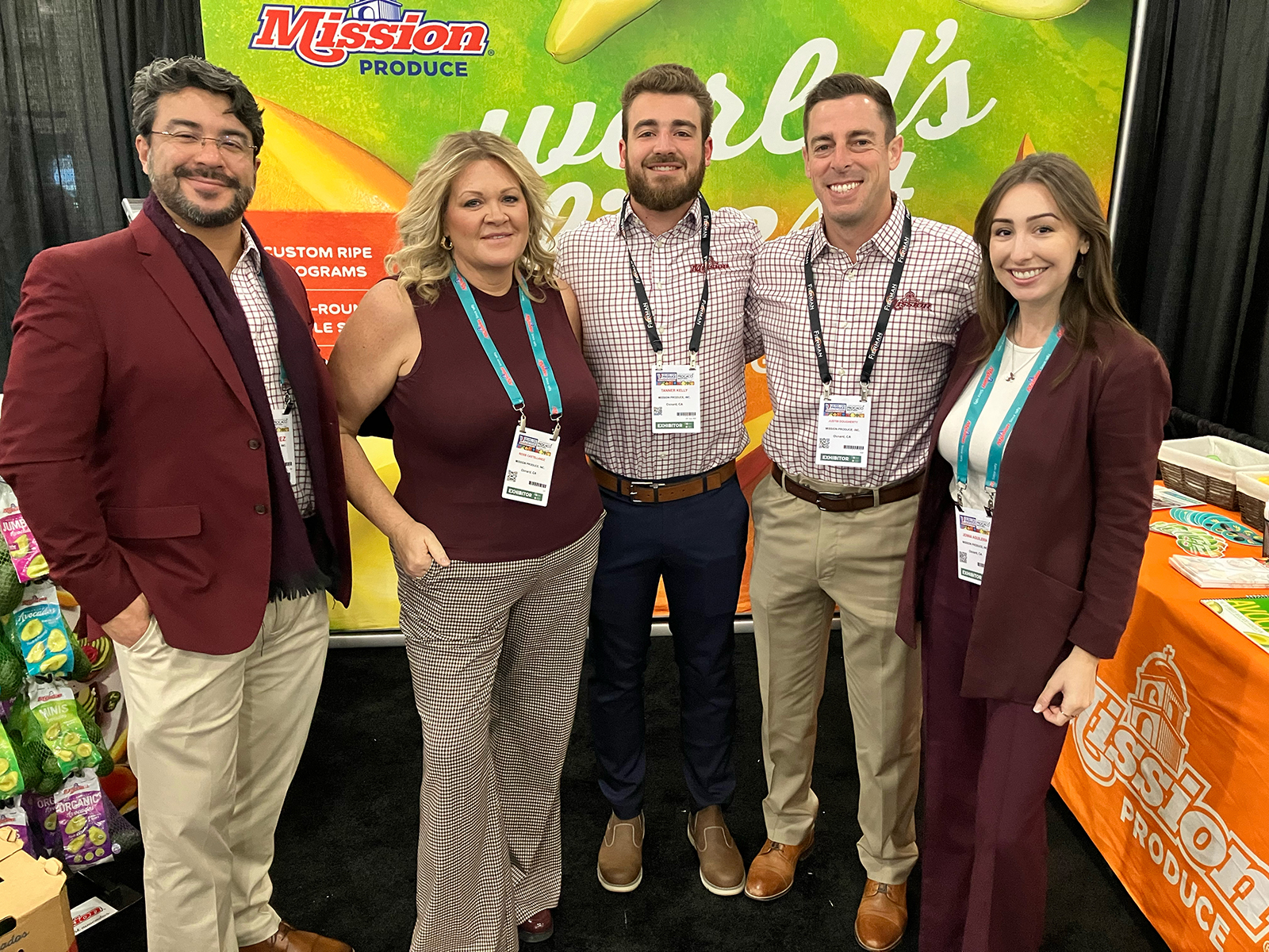 Luis Perez, Roxie Castellanoz, Tanner Kelly, Justin Dougherty and Jenna Aguilera of Mission Produce. 
