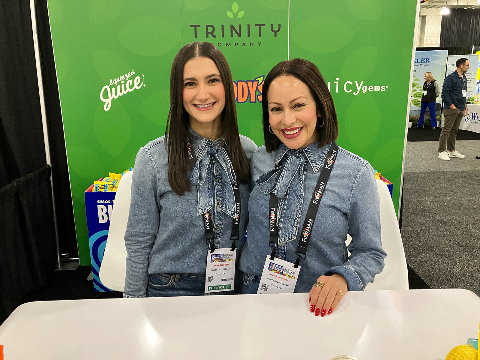 Anna O’Brien and Angela Hernandez of Trinity Fruit Co. 