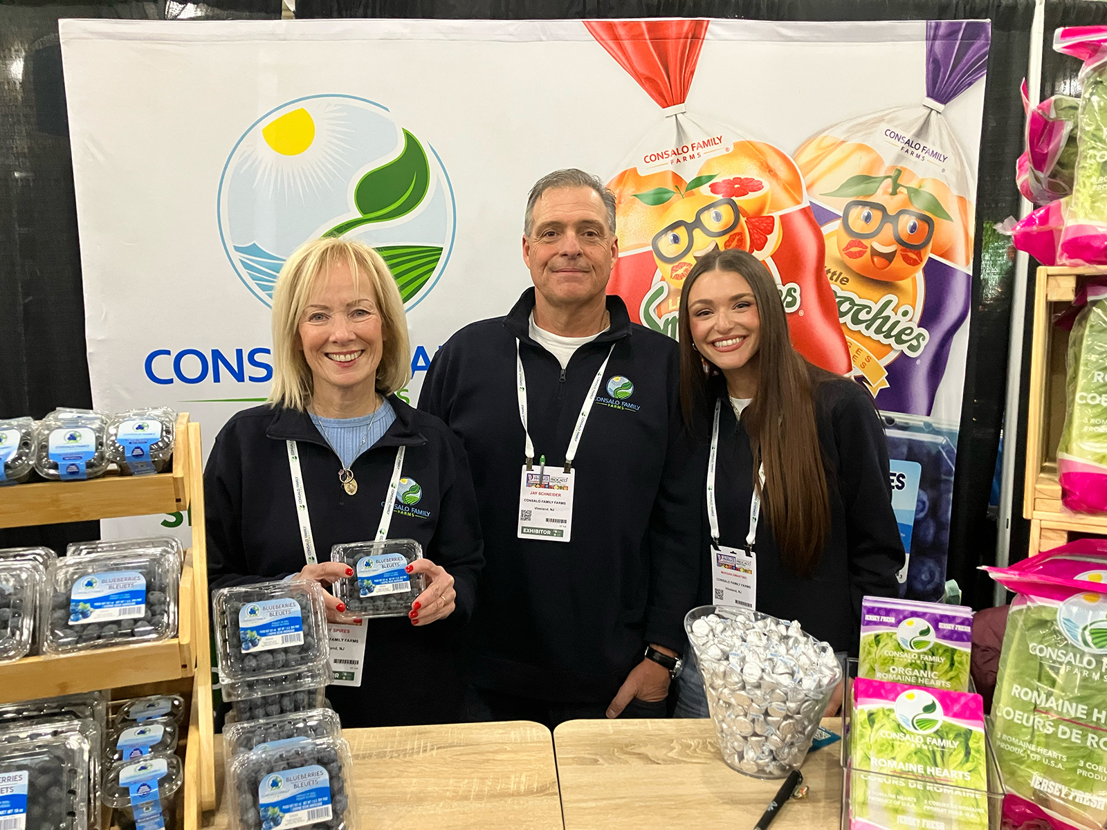 Judy Spires, Jay Schneider and Morgan DiMartino of Consalo Family Farms.