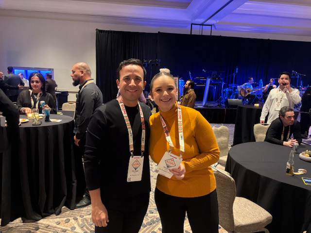 Enrique Pena and Ivonne Lugo of SL Produce at the opening reception.
