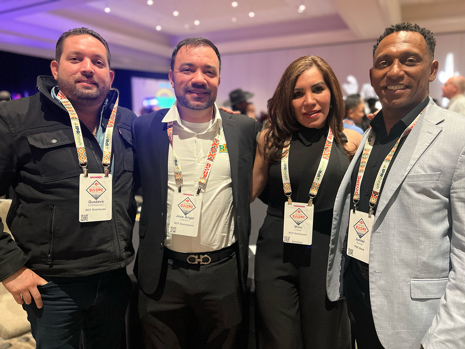 Gustavo Dominguez of RCF Distributors, Jose Angel of Crespo, Malu Crespo of RCF Distributors and Junior Roman of PNC Bank.