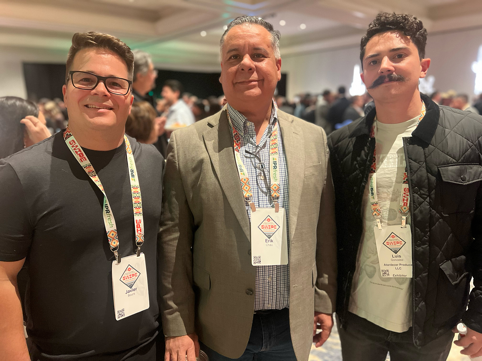 Javier Bours, Erik Chau and Luis Gonzalez of Atardecer Produce.