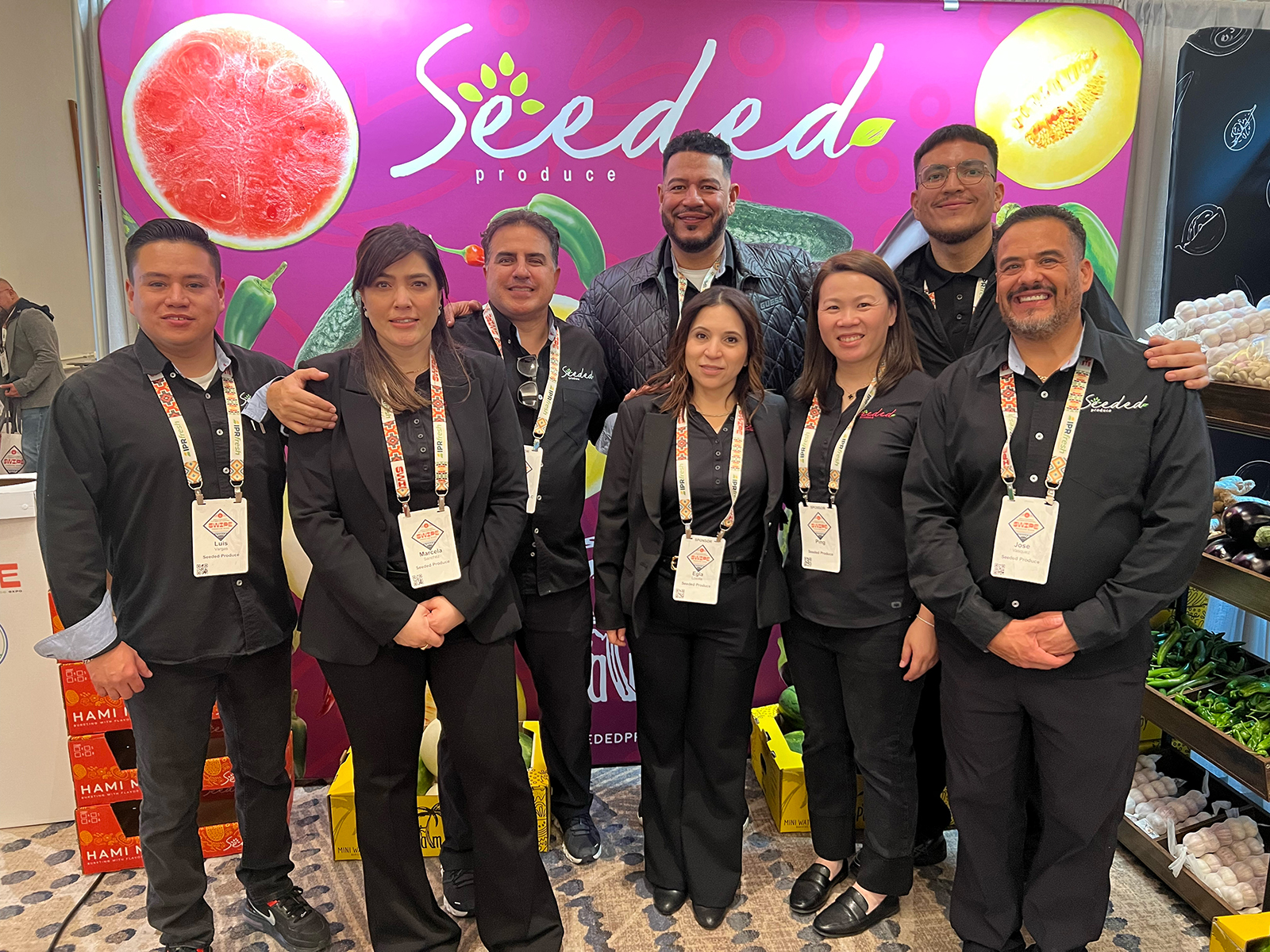 At the Seeded booth were Luis Vargas, Marcela Sanchez, Omar Sanchez, Omar Losolla, Egla Losolla, Ping Wu, Isaac Losolla and Jose Vasquez.