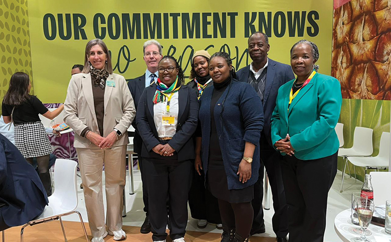 Jane Strijdom of IFPA, Andries Oosthuizen, charge d’affairs of Dirco, Julie Mokwele of Plant Health Division, Refilwe Meso, Jill Maimela and Mono Mashaba of Dirco with Salamina Maelanethe, minister counsellor of agriculture.