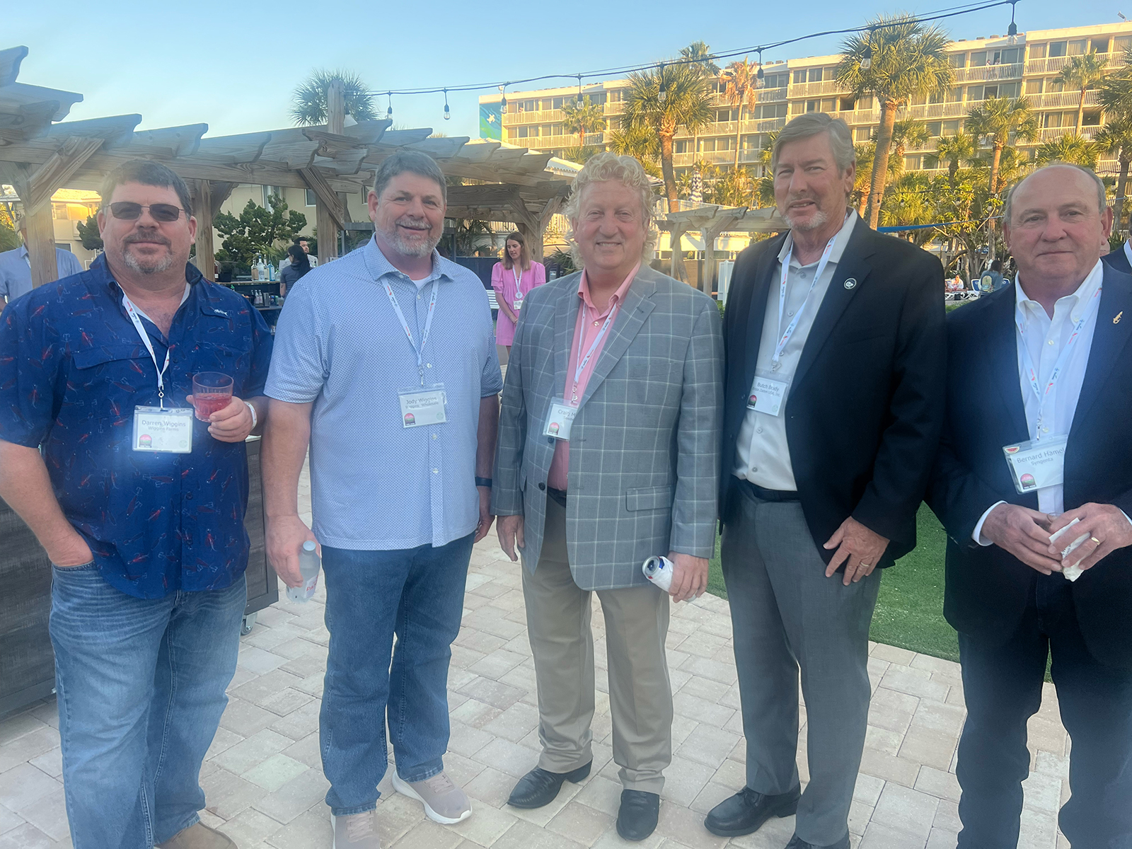 Darren Wiggins and Jody Wiggins of Wiggins Wholesale, Craig Mathis of Seedway, Butch Brady of Enza Zaden and Bernie Hamel of Syngenta.