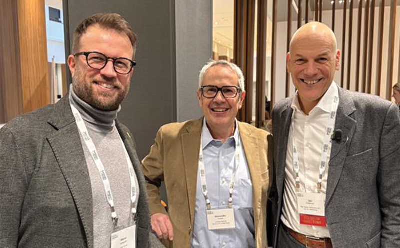Marco Castagnoli and Alessandro Turatti of Unitec with Jan Doldersum of Rijk Zwaan Distribution.