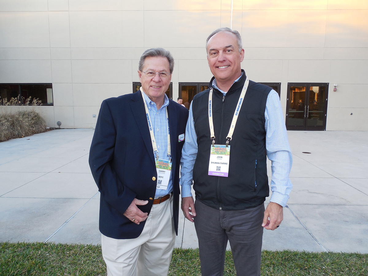 Garry Bergstrom, retired from Publix, with John Shuman of Shuman Farms.