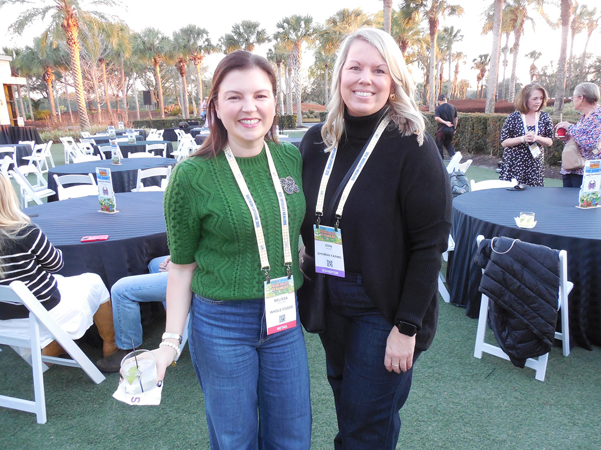 Melissa Thrasher of Whole Foods with Eric Waters of Shuman Farms.