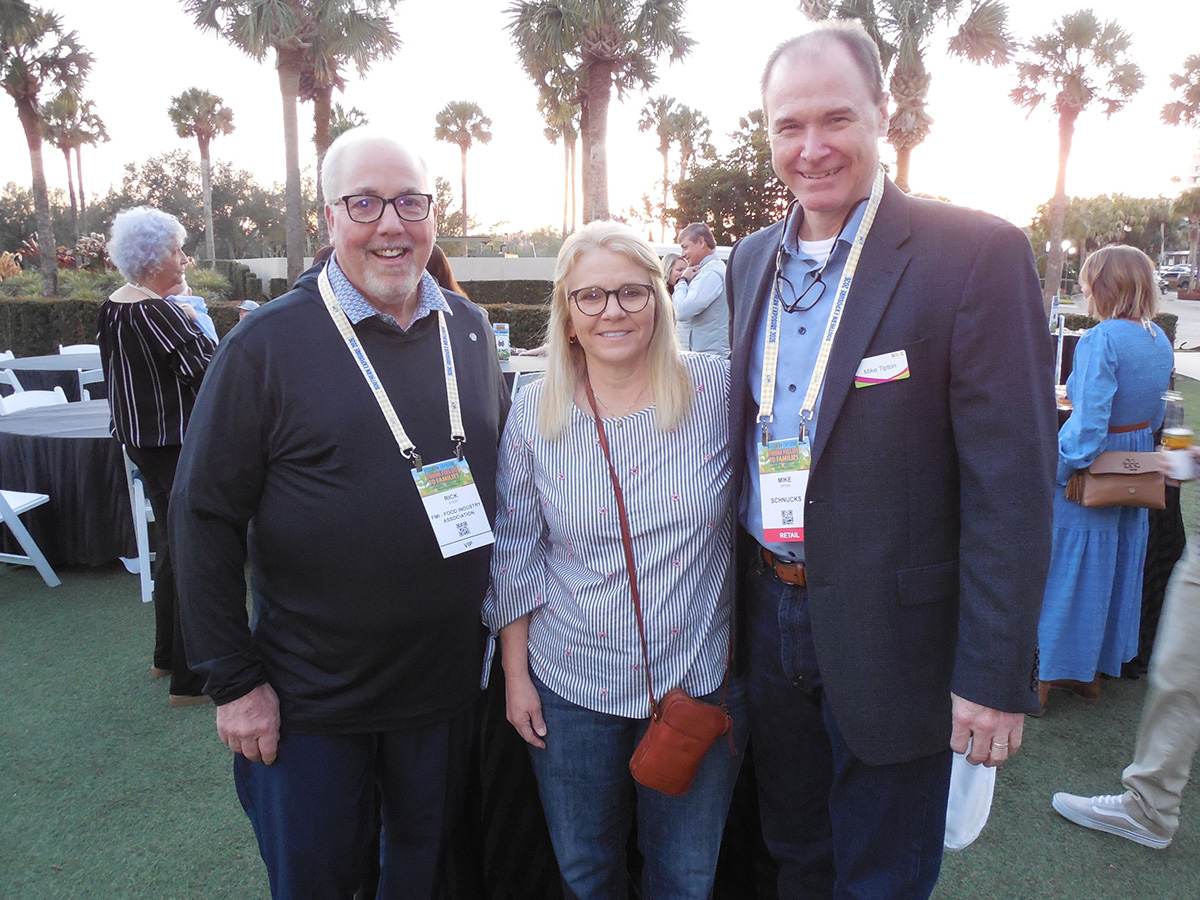 Rick Stein of FMI with Susan and Mike Tipton of Schnucks.