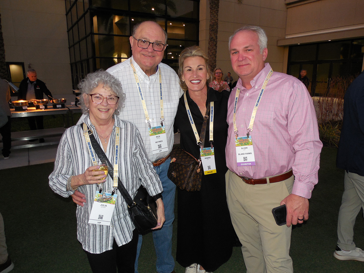 Julia and Rick Estess, retired from RPE Inc. with Kendra and Sloan Lott of Bland Farms.