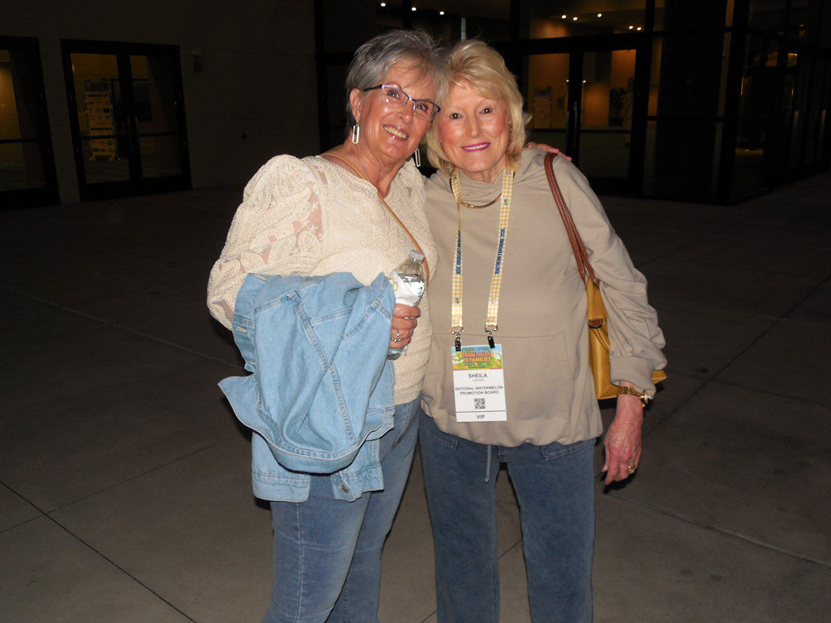 Candy Pinkston with Sheila Carden of the National Watermelon Promotion Board.