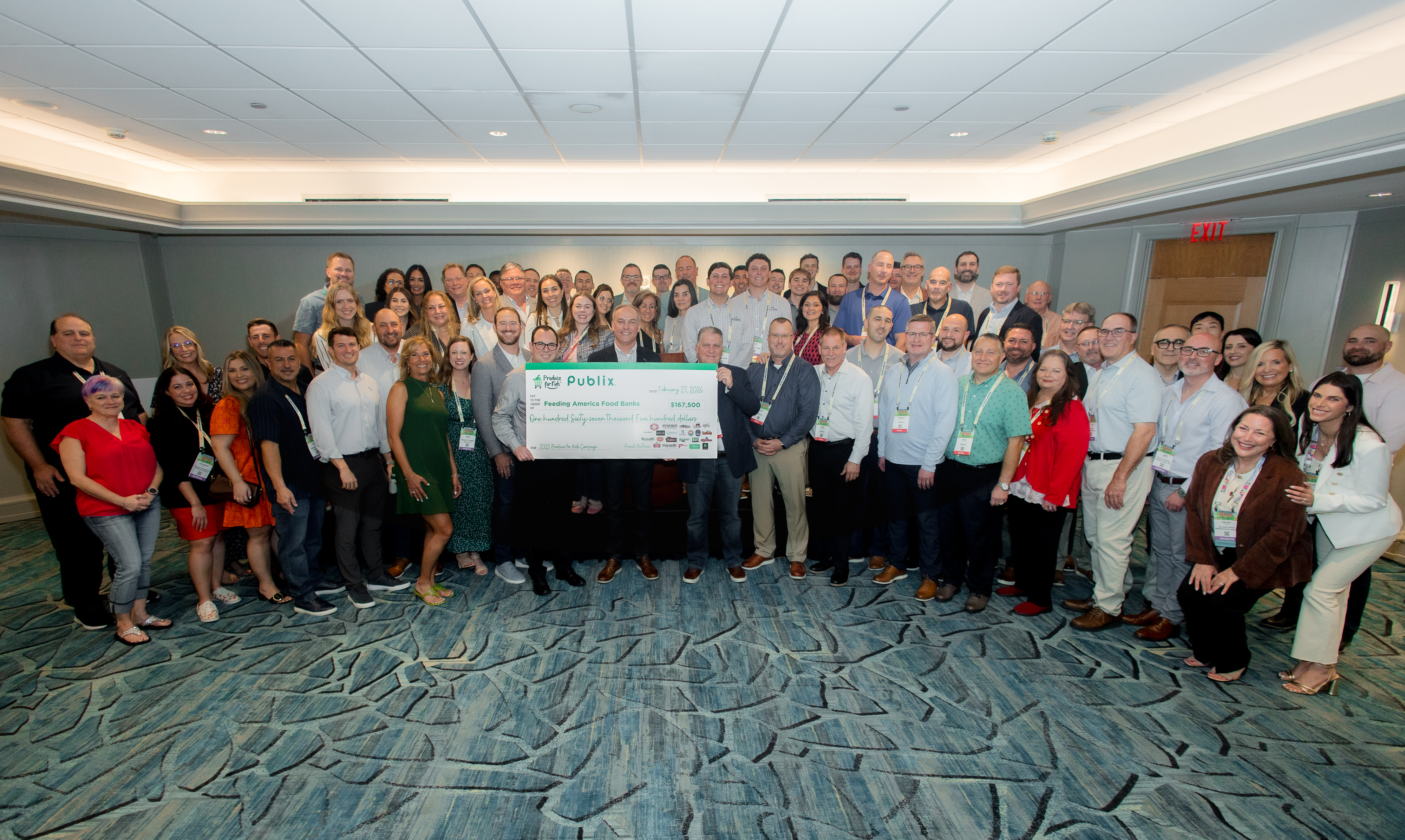 Publix Campaign check presentation, benefitting Feeding America.