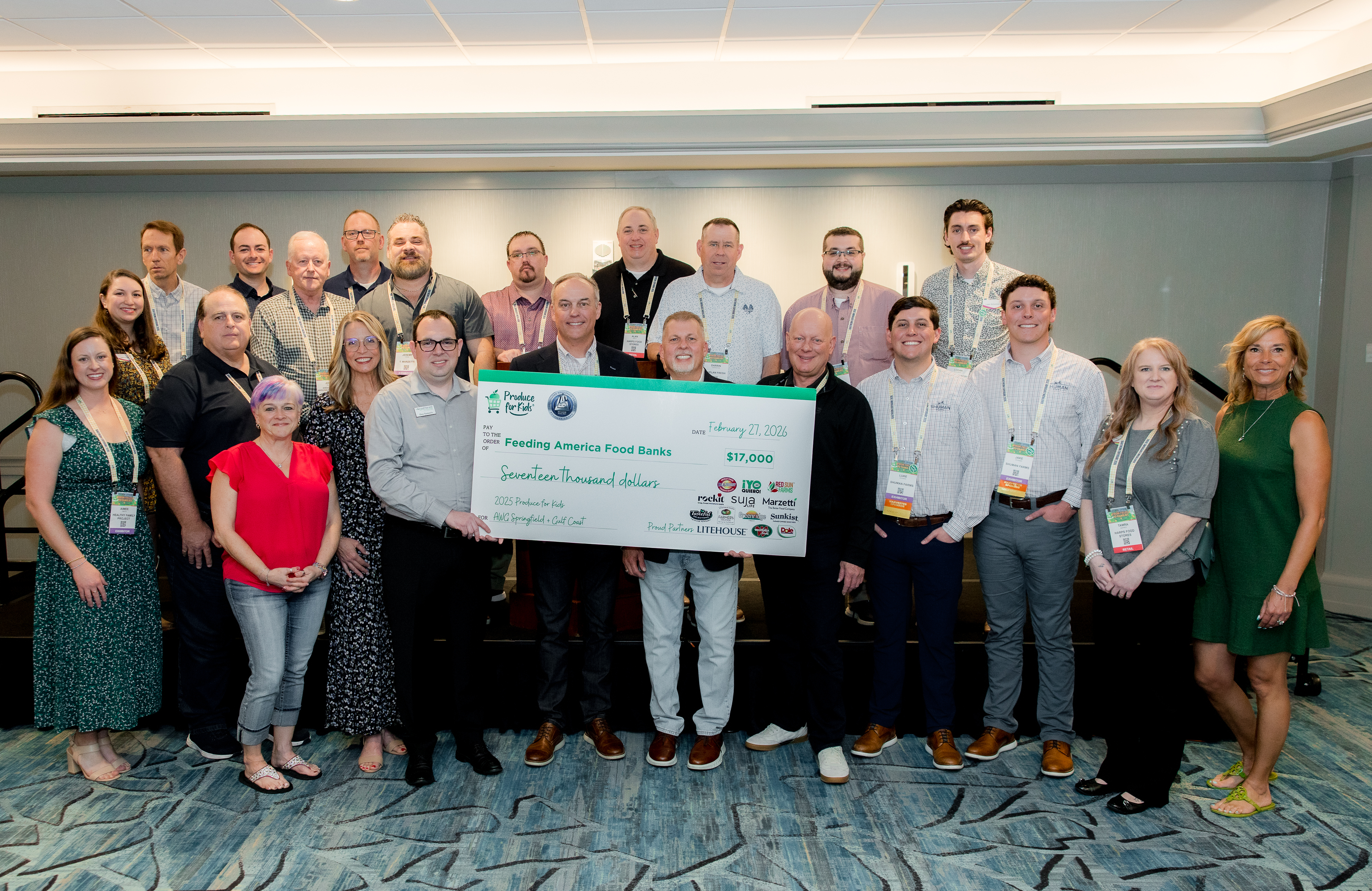 AWG Springfield Division Campaign check presentation, benefitting Feeding America.