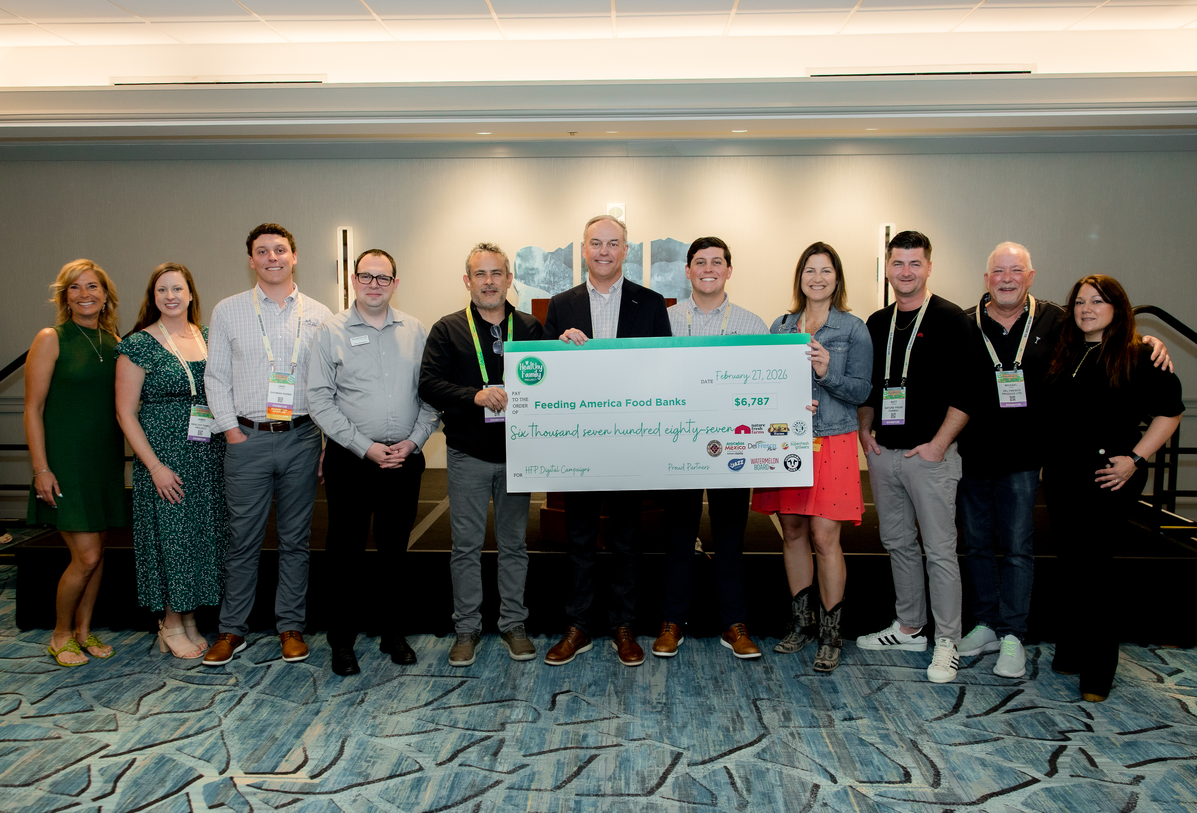 Digital Marketing Campaigns check presentation, benefitting Feeding America.