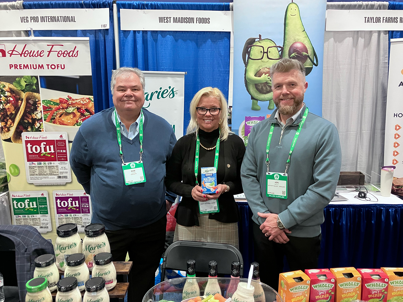 Bob McGowan of Affinity Group, Sherry Ford-Lyman of West Madison Foods and Jon Beaulieu of Affinity. 