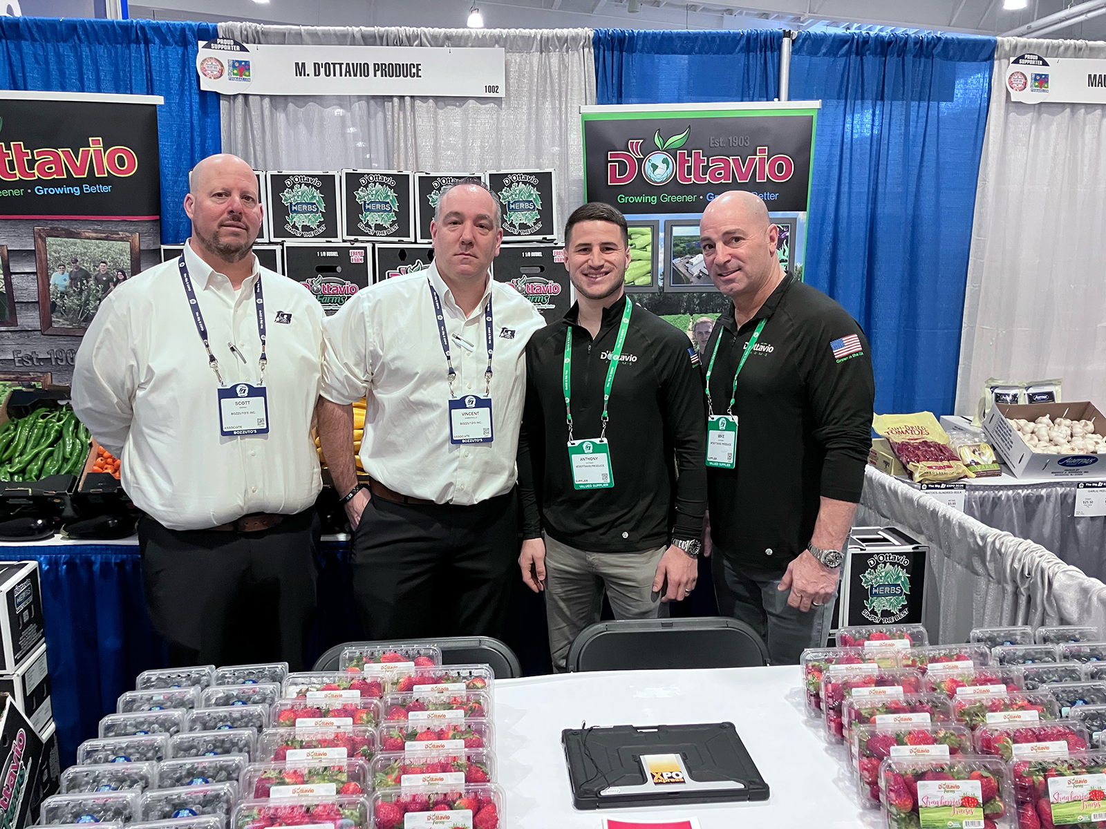 Scott Marino and Vincent Gambardella of Bozzuto’s with Anthony D’Ottavio and Michael D’Ottavio of M. D’Ottavio Produce. 