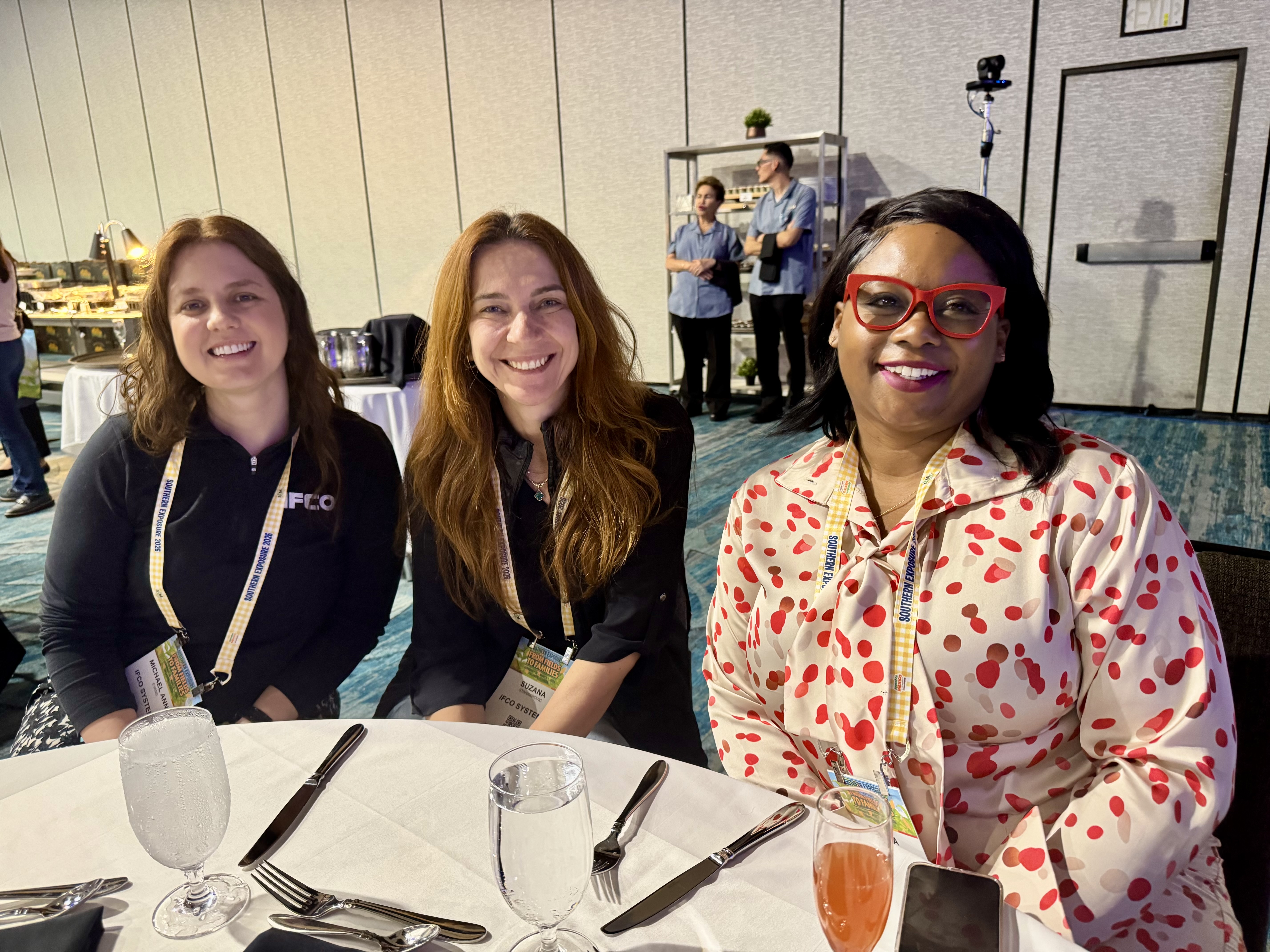 Michael Anne Evans and Suzana Stanimirovic of IFCO Systems with Elecia Sullivan of Fruitist.