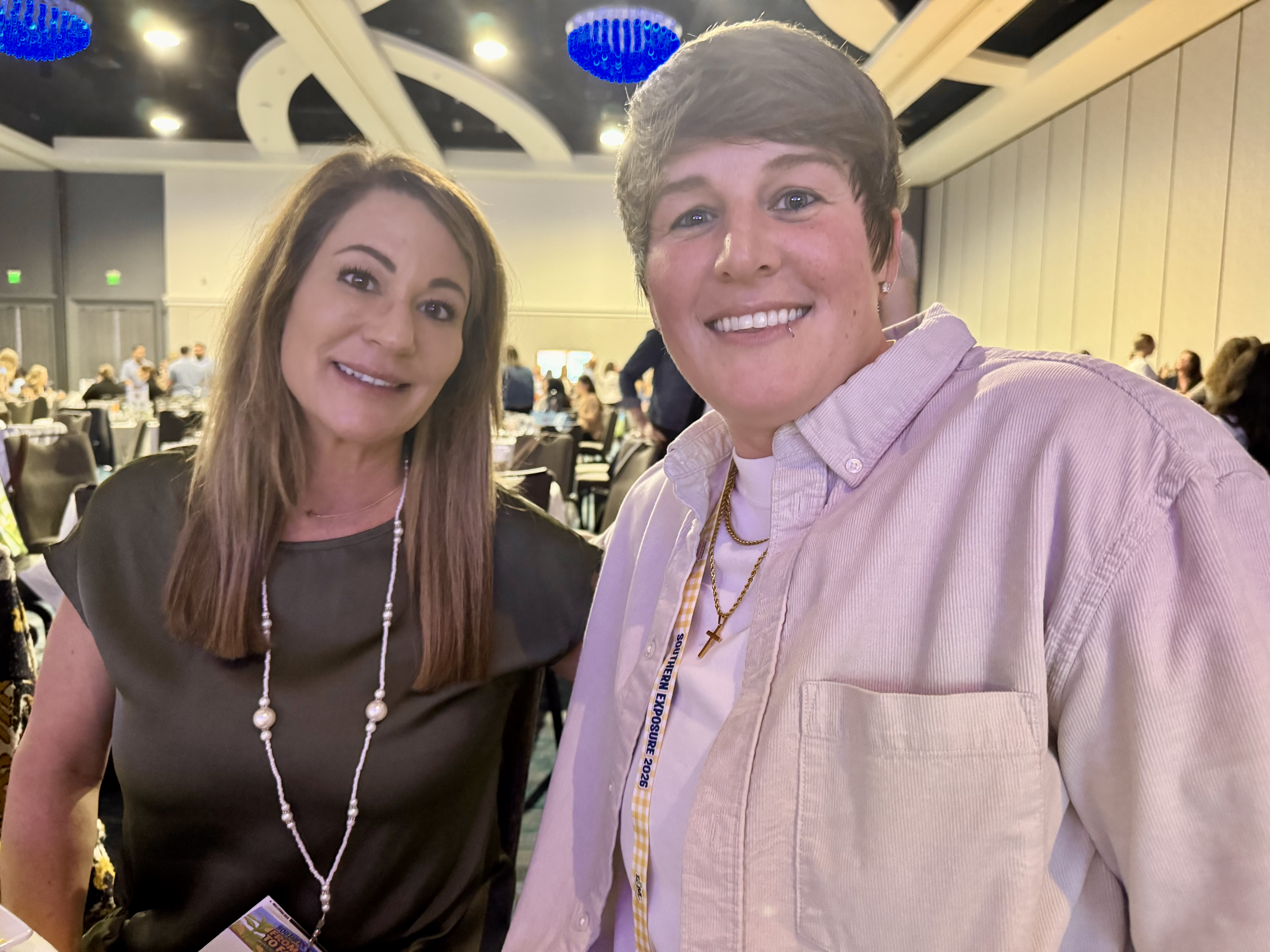 Angela Tallant of Naturipe Farms and Dez Forsythe of Foodbuy.