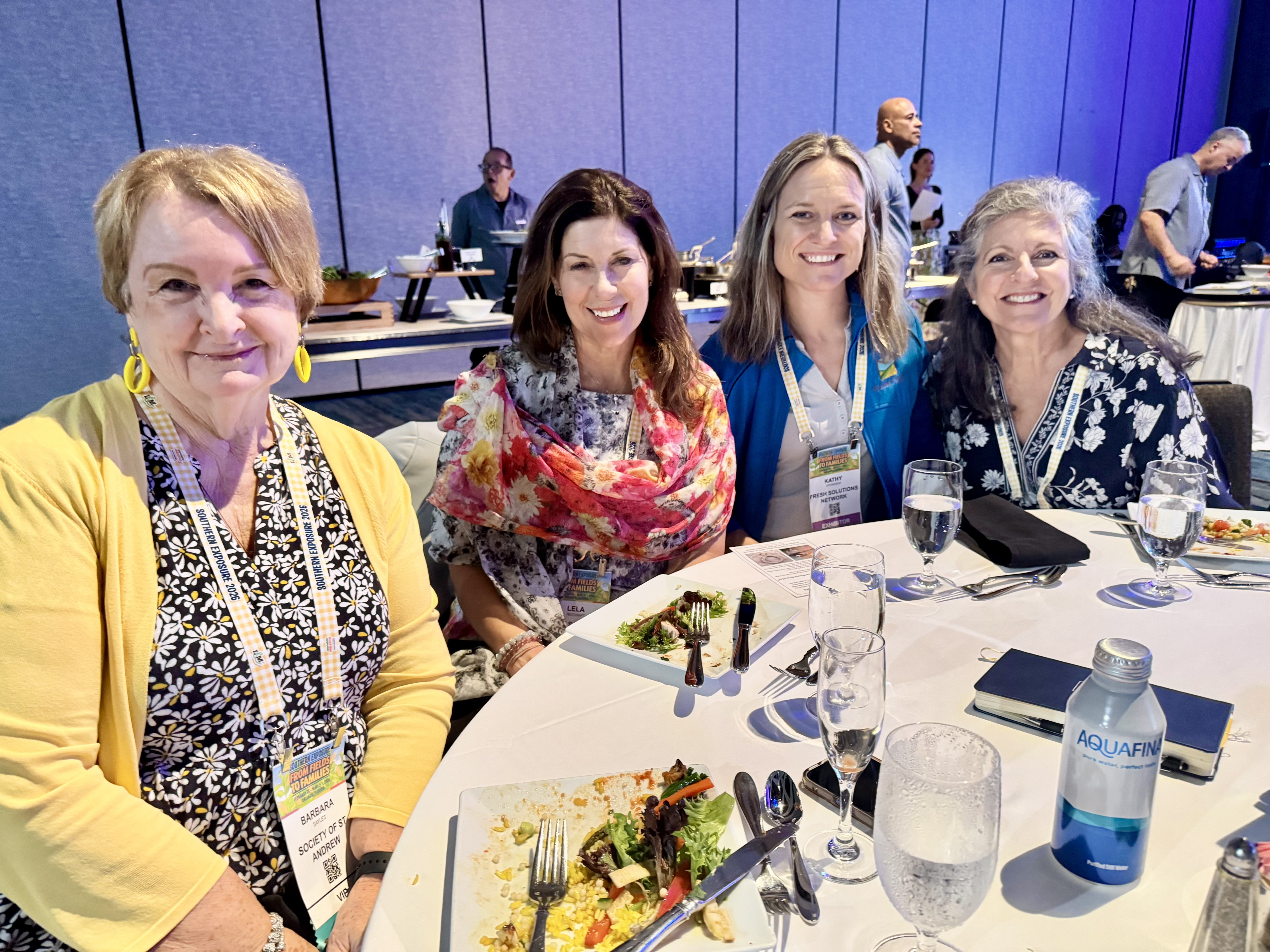 Barbara Sayles of The Society of St. Andrew, Lela Reichart and Kathy Sponheim of Fresh Solutions Network and Allyson Ey of The Society of St. Andrew.
