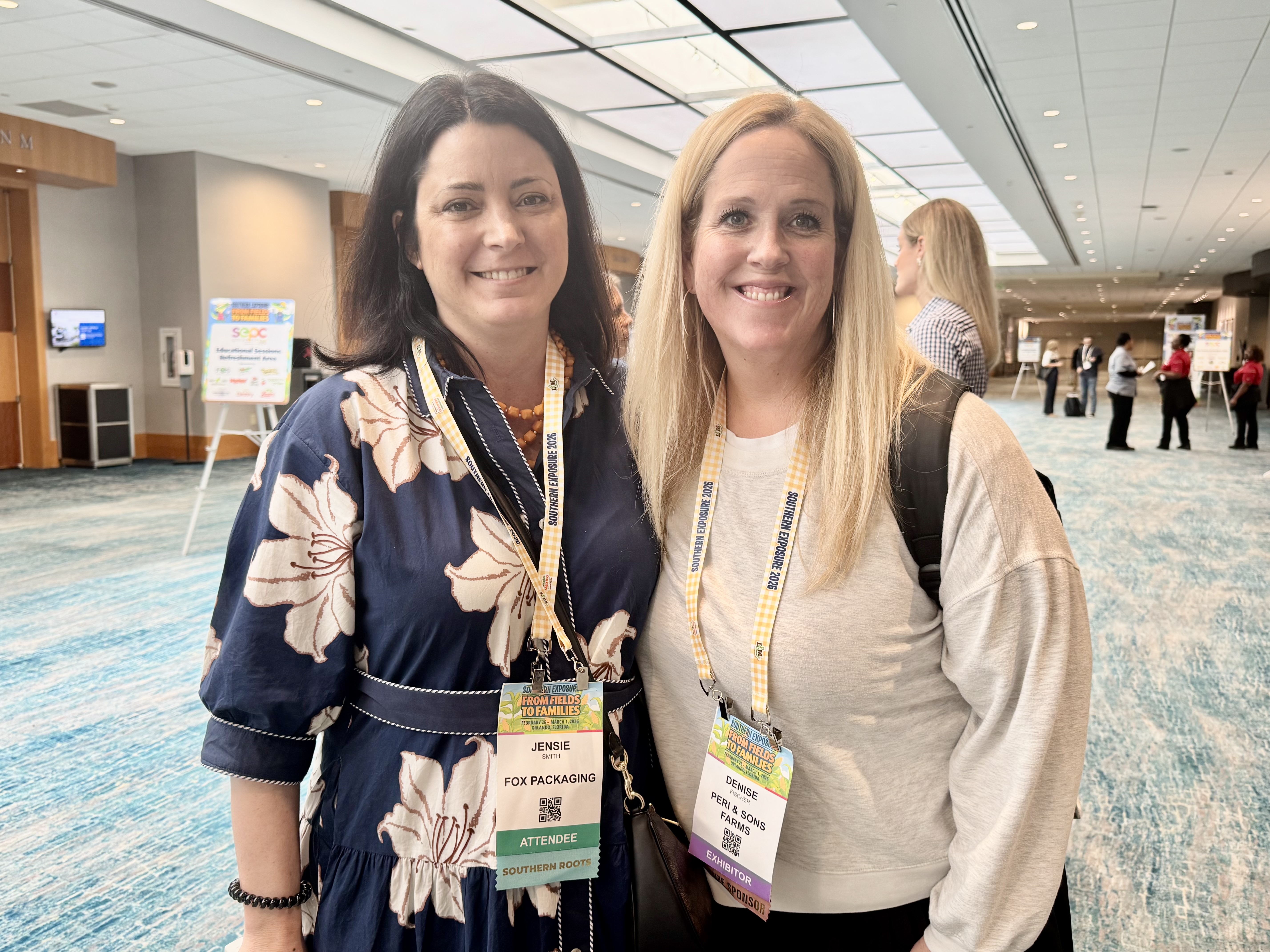 Jensie Smith of Fox Packaging and Denise Fischer of Peri & Sons Farms.