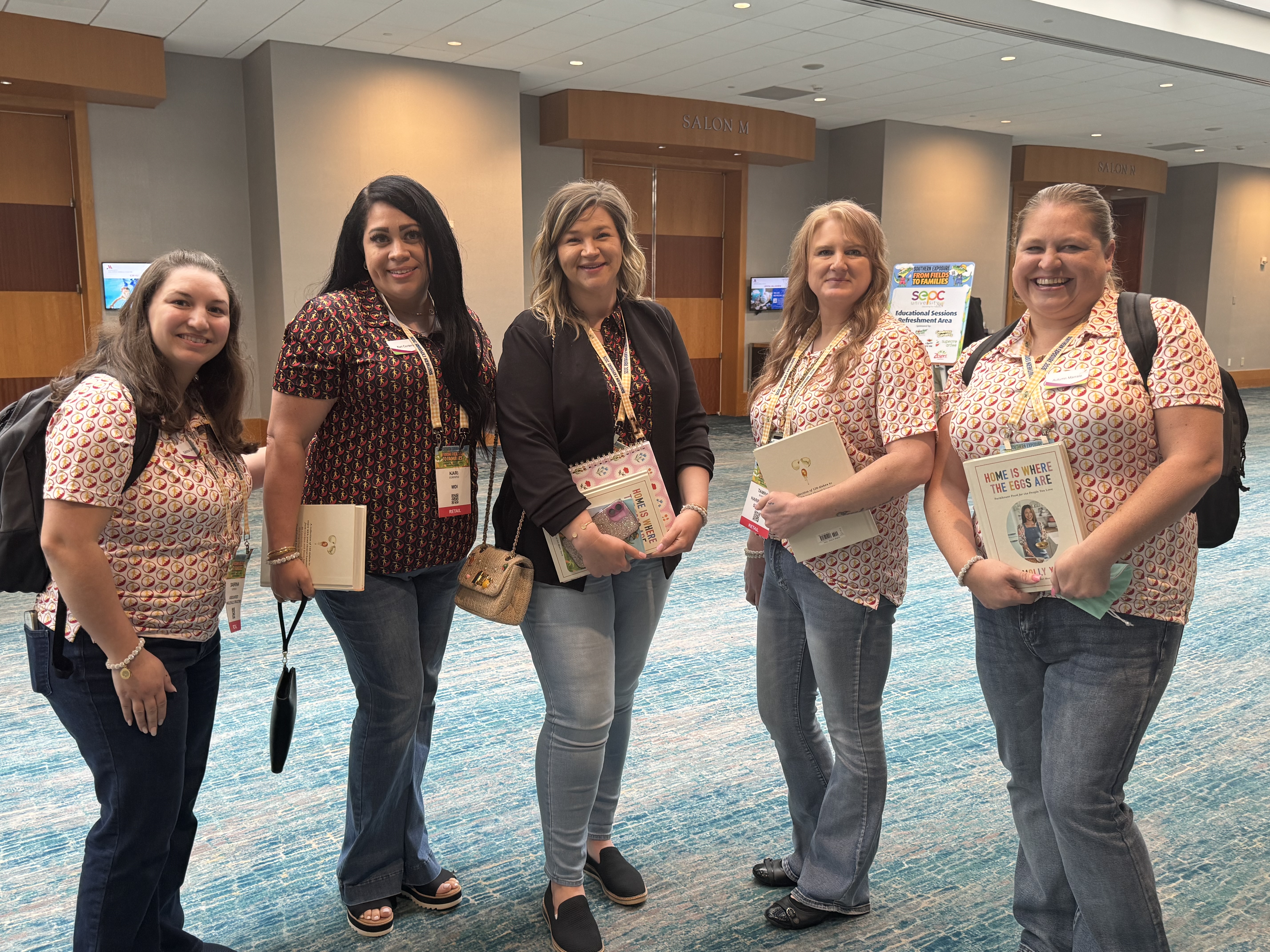 Sabrina Gordon of Associated Wholesale Grocers, Kari Cordero of MDI, Heather Depuydt of Lowes Foods, Tamra Barnes of Harps Food Stores and Autumn Marrale of Ingles.