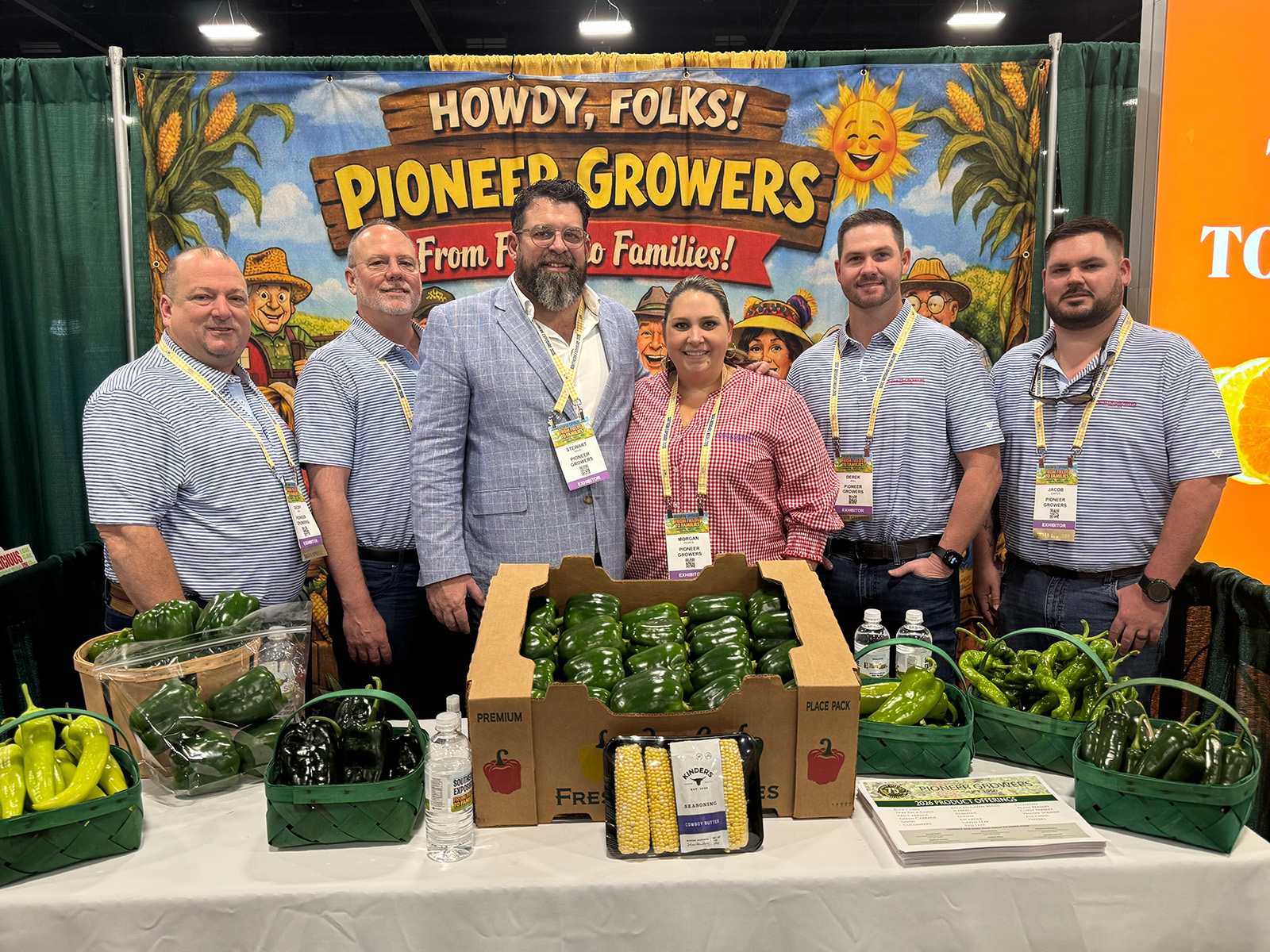 Geoff Taft, Mike Owens, Stewart Mann, Morgan Pearce Derek Hall and Jacob Carter of Pioneer Growers.