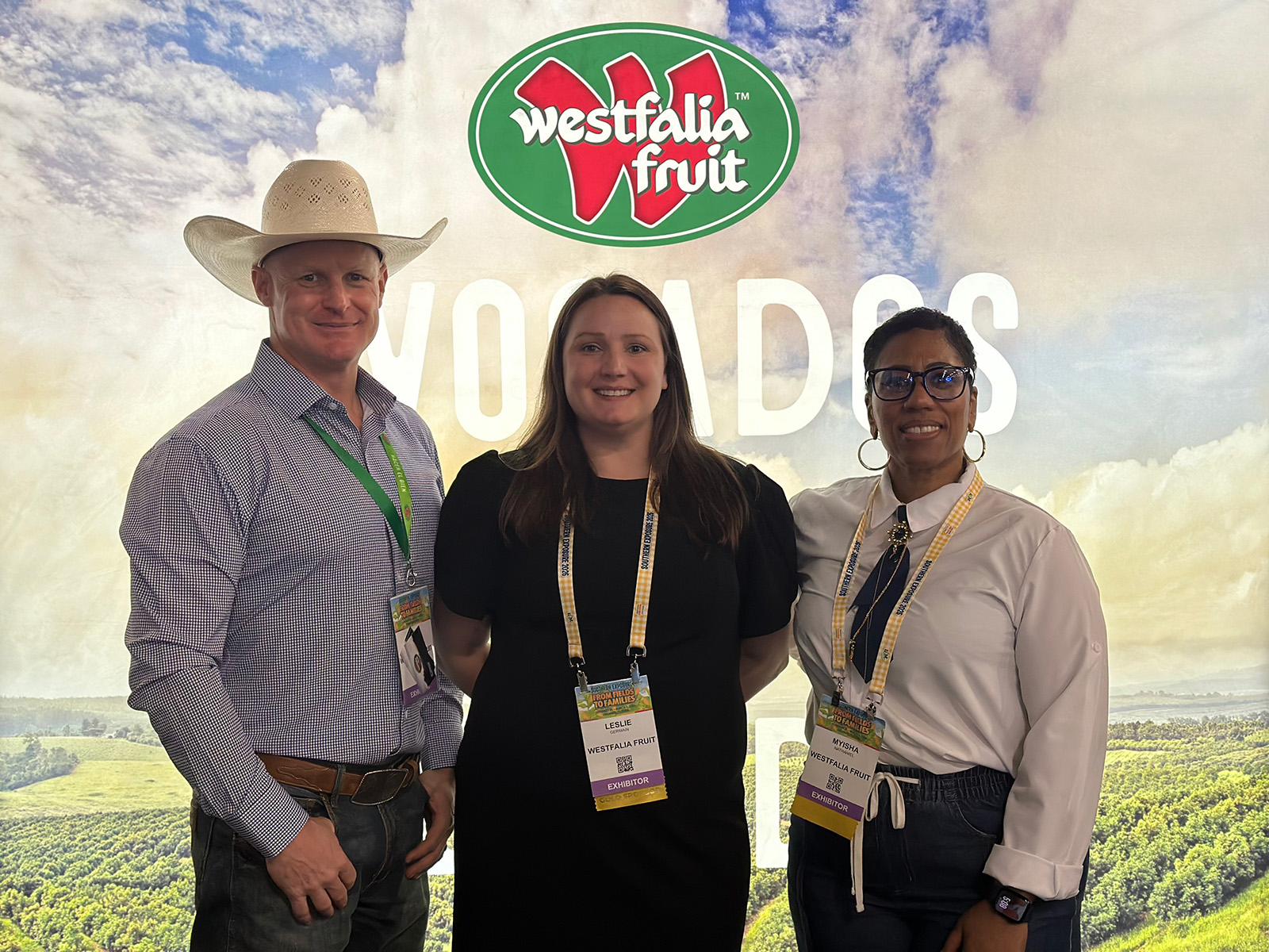 Kyle Lane, Leslie Germain and Myisha Nathaniel of Westfalia Fruit.