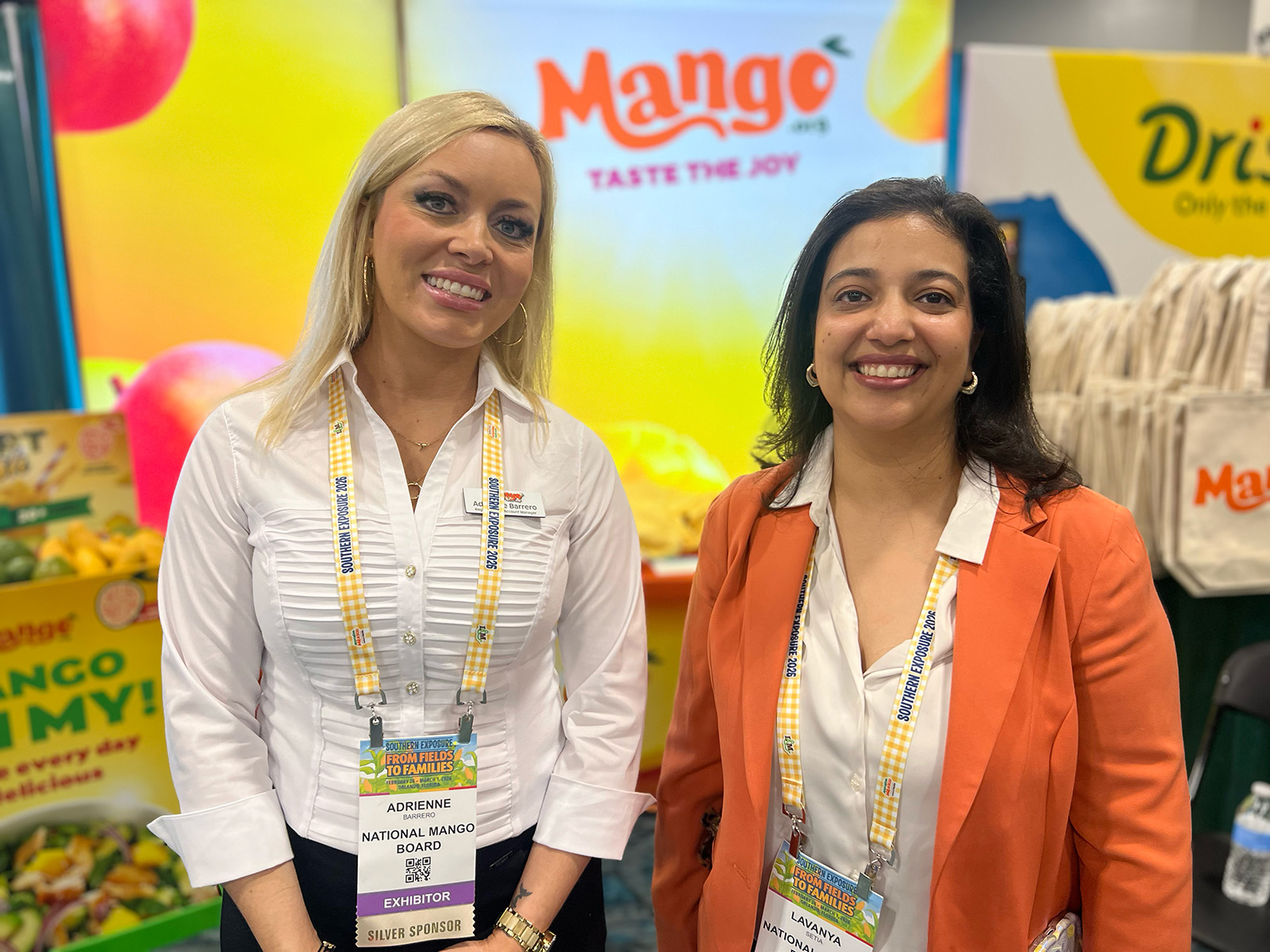 Adrienne Barrero and Lavanya Setia at the National Mango Board booth.